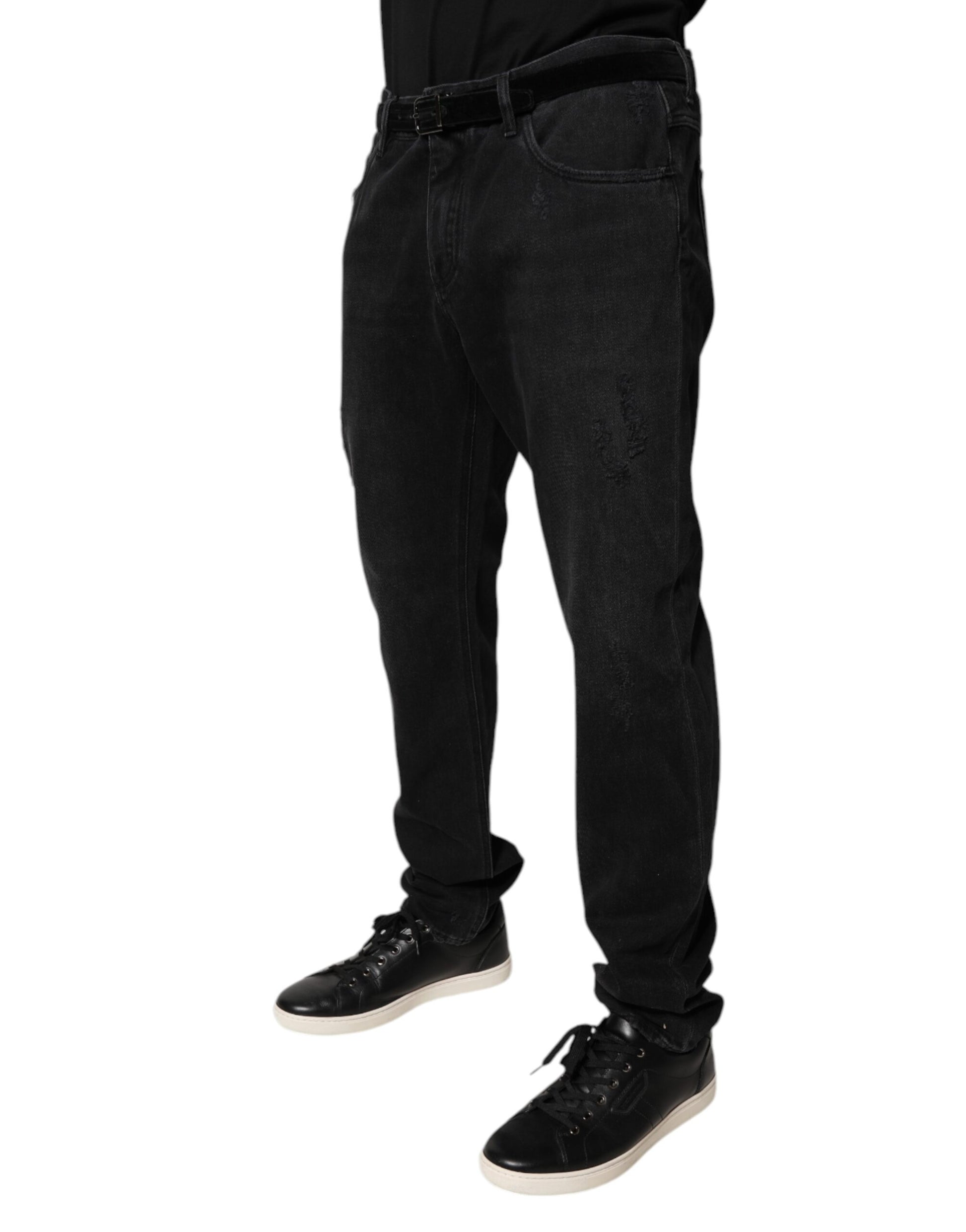 Dolce & Gabbana Black Cotton Skinny Men Denim Jeans Dolce & Gabbana