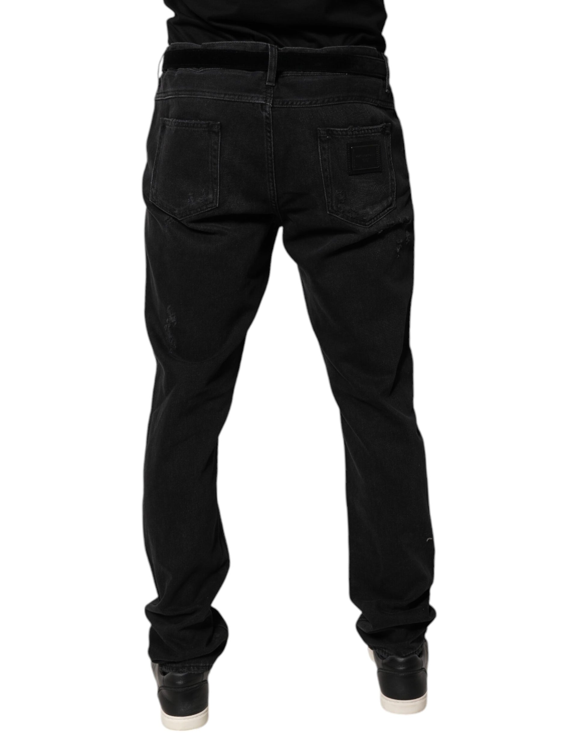 Dolce & Gabbana Black Cotton Skinny Men Denim Jeans Dolce & Gabbana