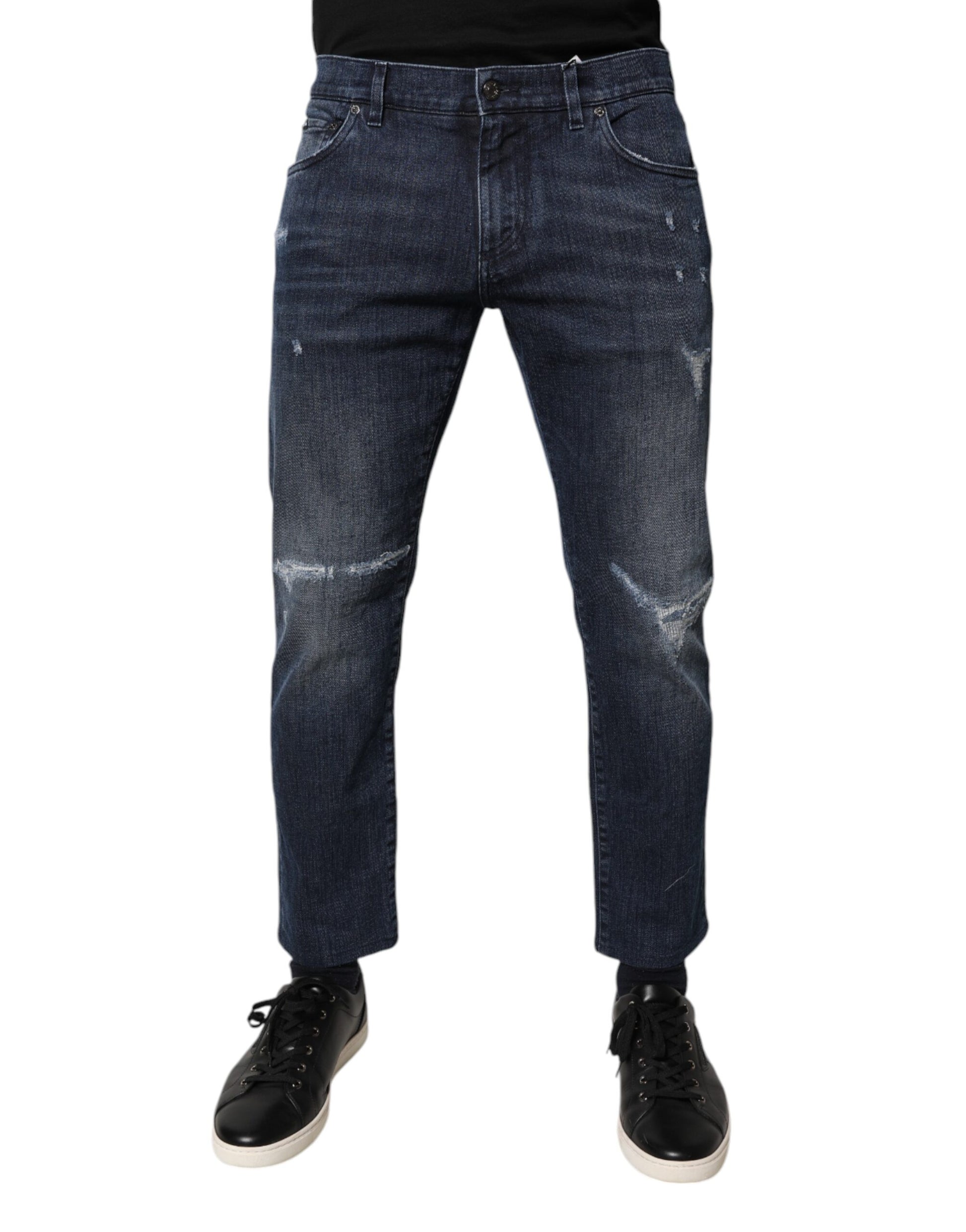 Dolce & Gabbana Blue Cotton Stretch Skinny Men Denim Jeans Dolce & Gabbana