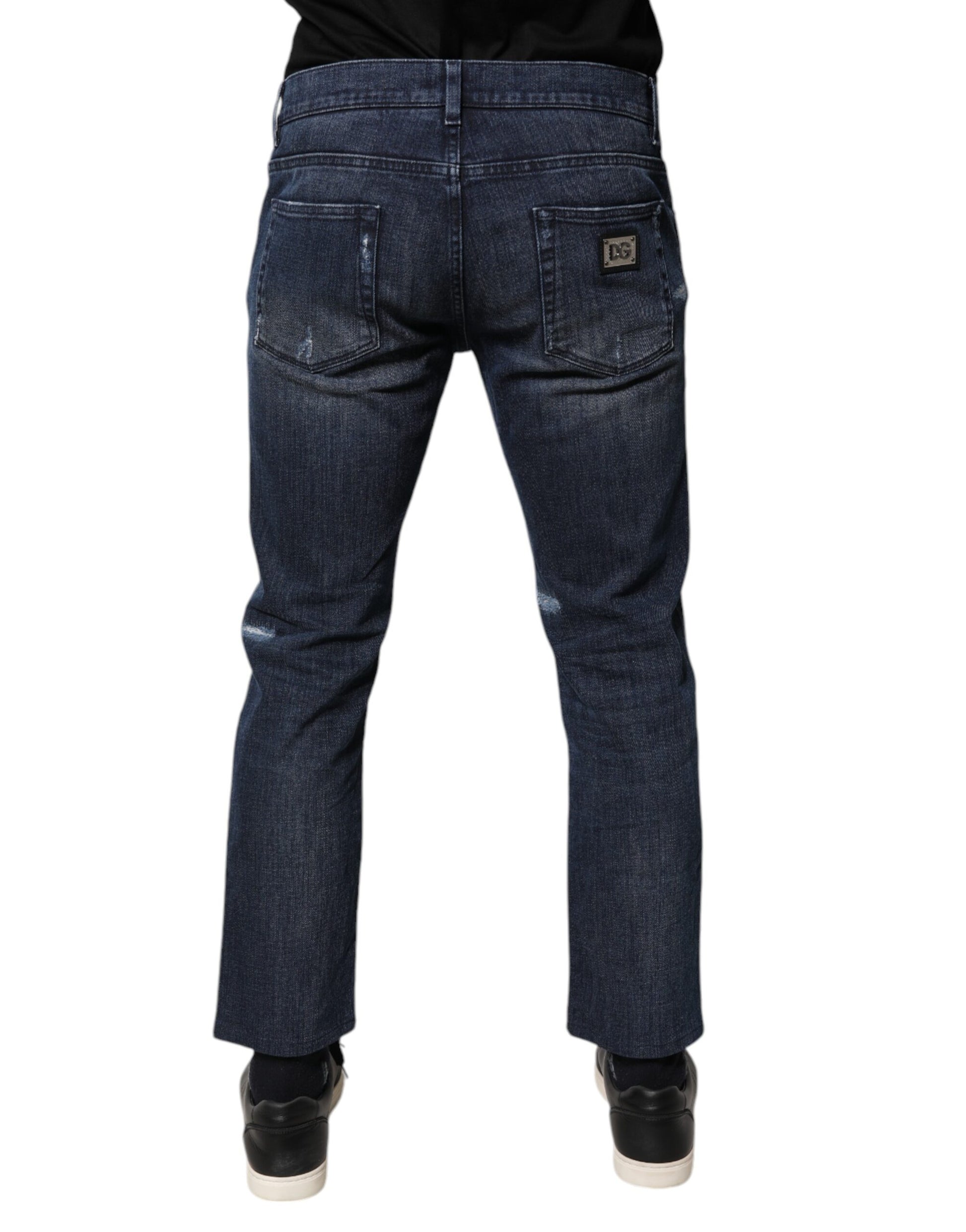 Dolce & Gabbana Blue Cotton Stretch Skinny Men Denim Jeans Dolce & Gabbana