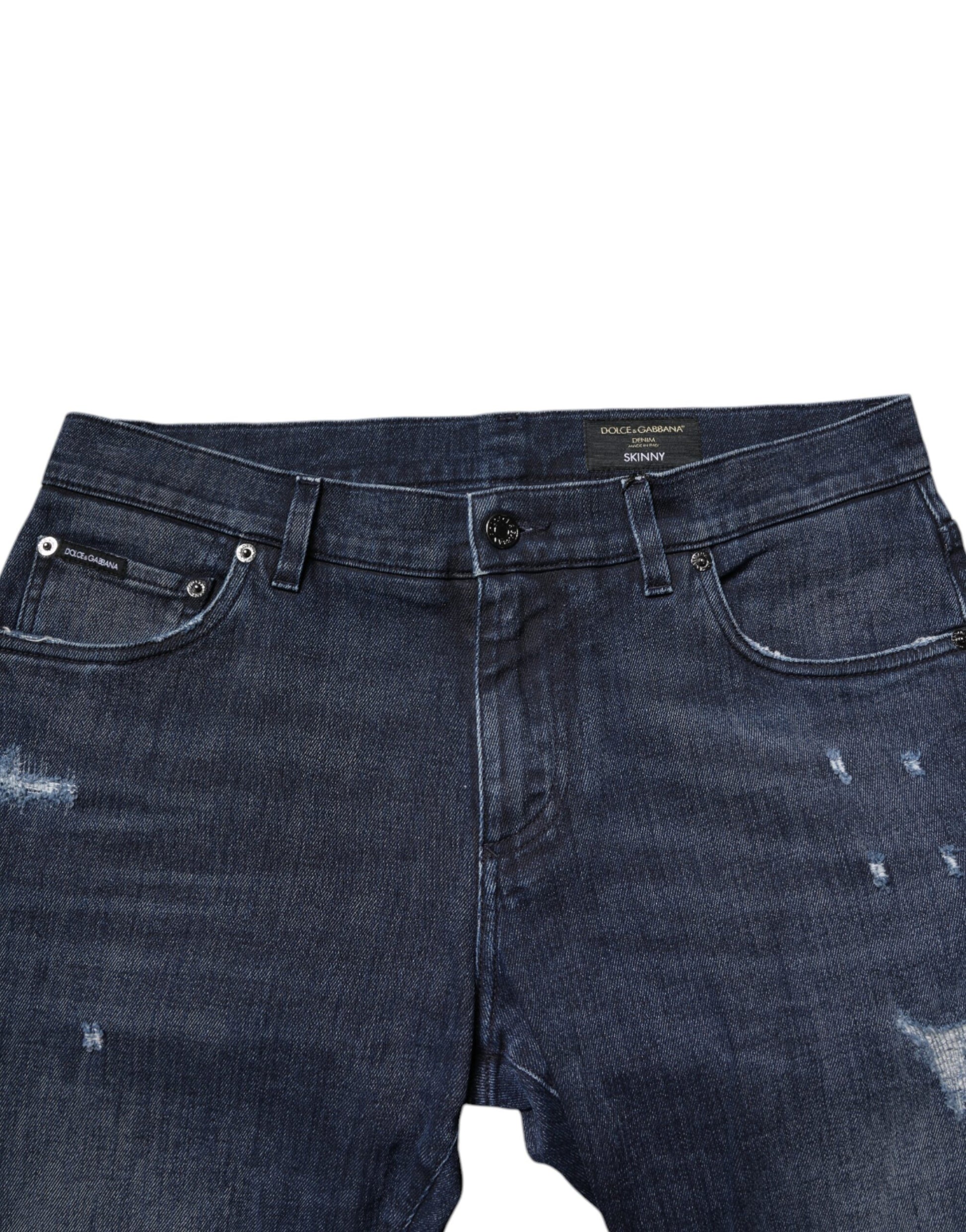 Dolce & Gabbana Blue Cotton Stretch Skinny Men Denim Jeans Dolce & Gabbana