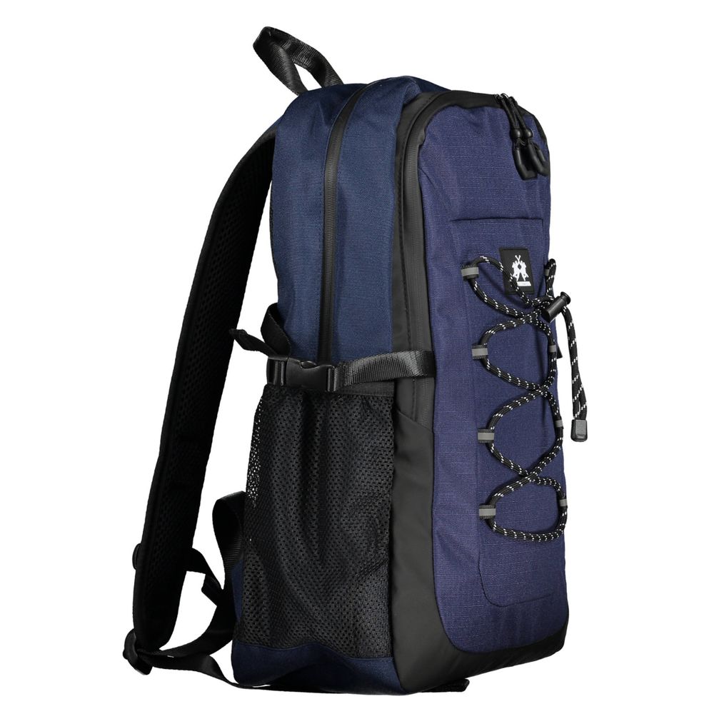 La Martina Blue Polyester Men Backpack La Martina
