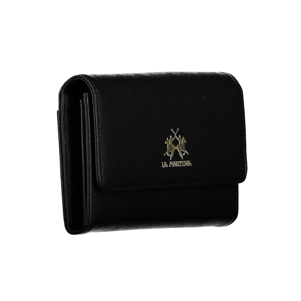 La Martina Black Polyethylene Women Wallet La Martina