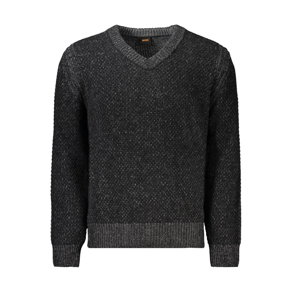 Hugo Boss Black Wool Men Sweater Hugo Boss
