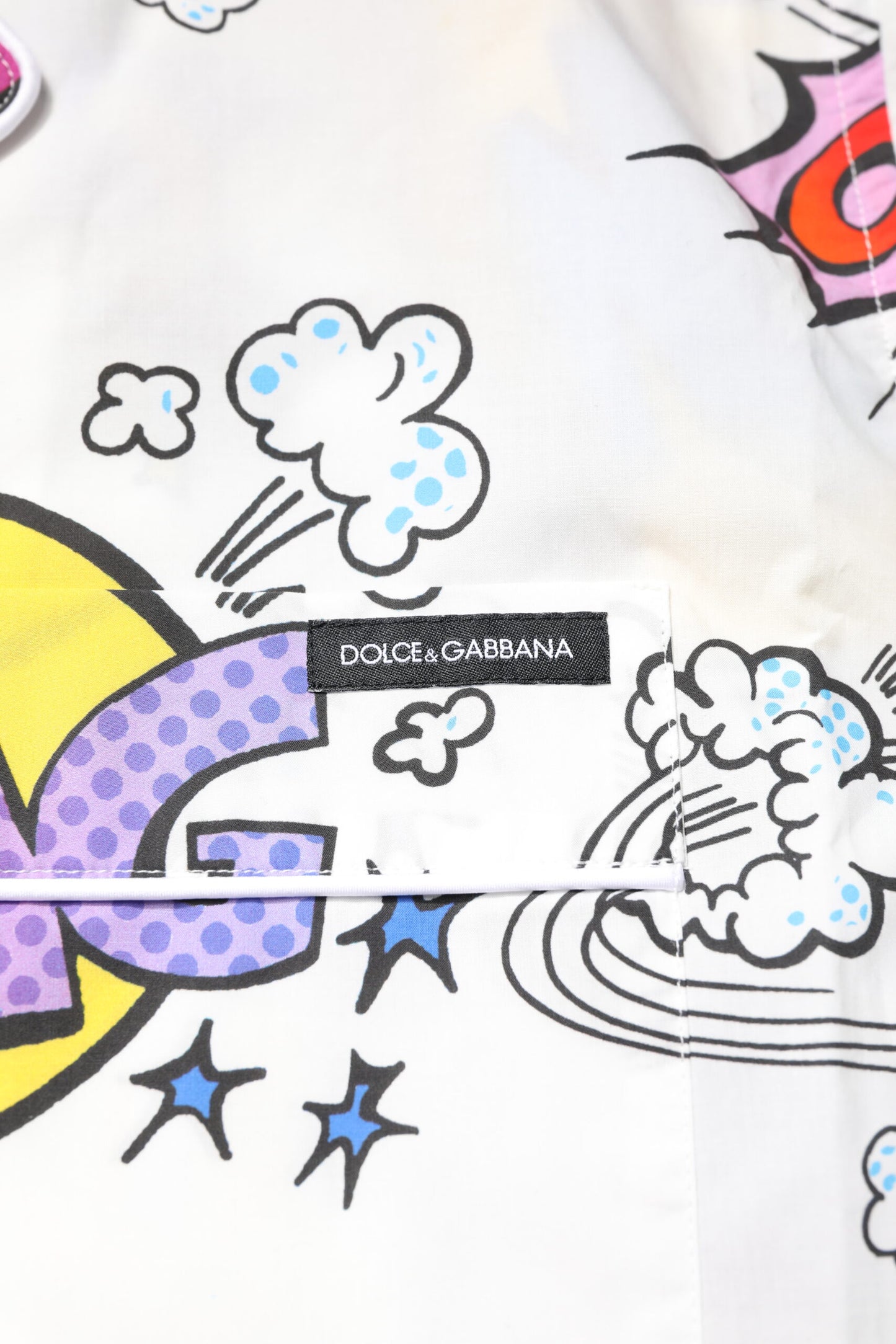 Dolce & Gabbana White Cartoon Print Cotton Men Pajama Set Sleepwear Dolce & Gabbana
