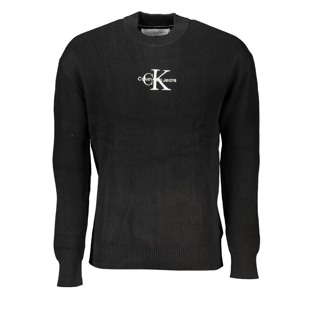 Calvin Klein Sleek Cotton Crew Neck Sweater with Contrast Details Calvin Klein