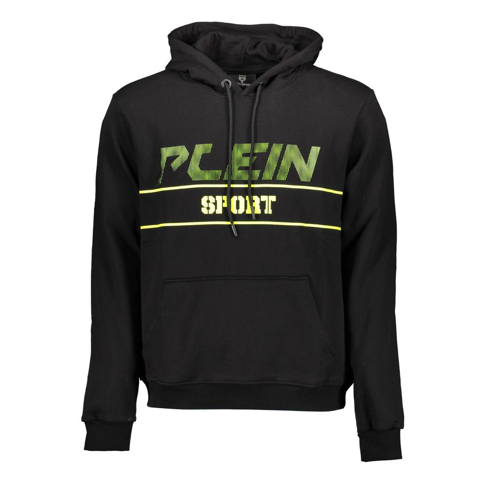 Plein Sport Black Cotton Men's Hooded Sweater Plein Sport