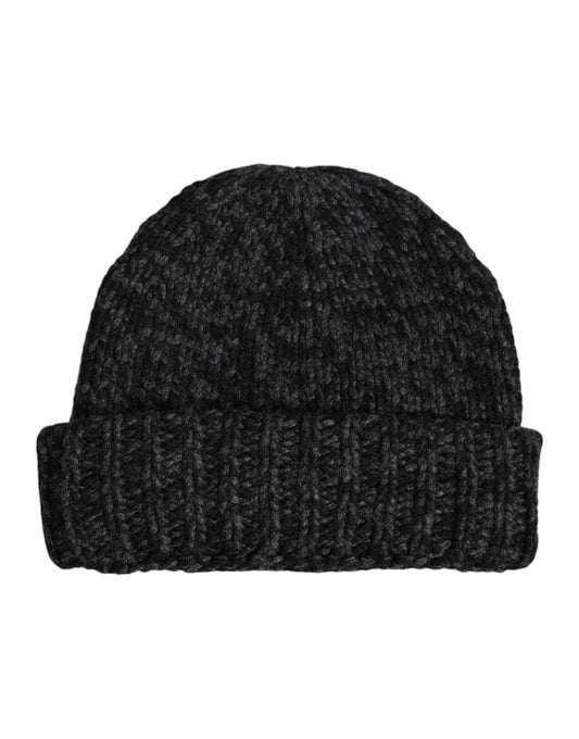 Dolce & Gabbana Gray Cashmere Knitted Winter Beanie Hat Dolce & Gabbana