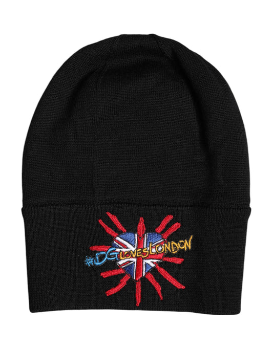 Dolce & Gabbana Black #DGLOVESLONDON Knitted Beanie Hat Dolce & Gabbana