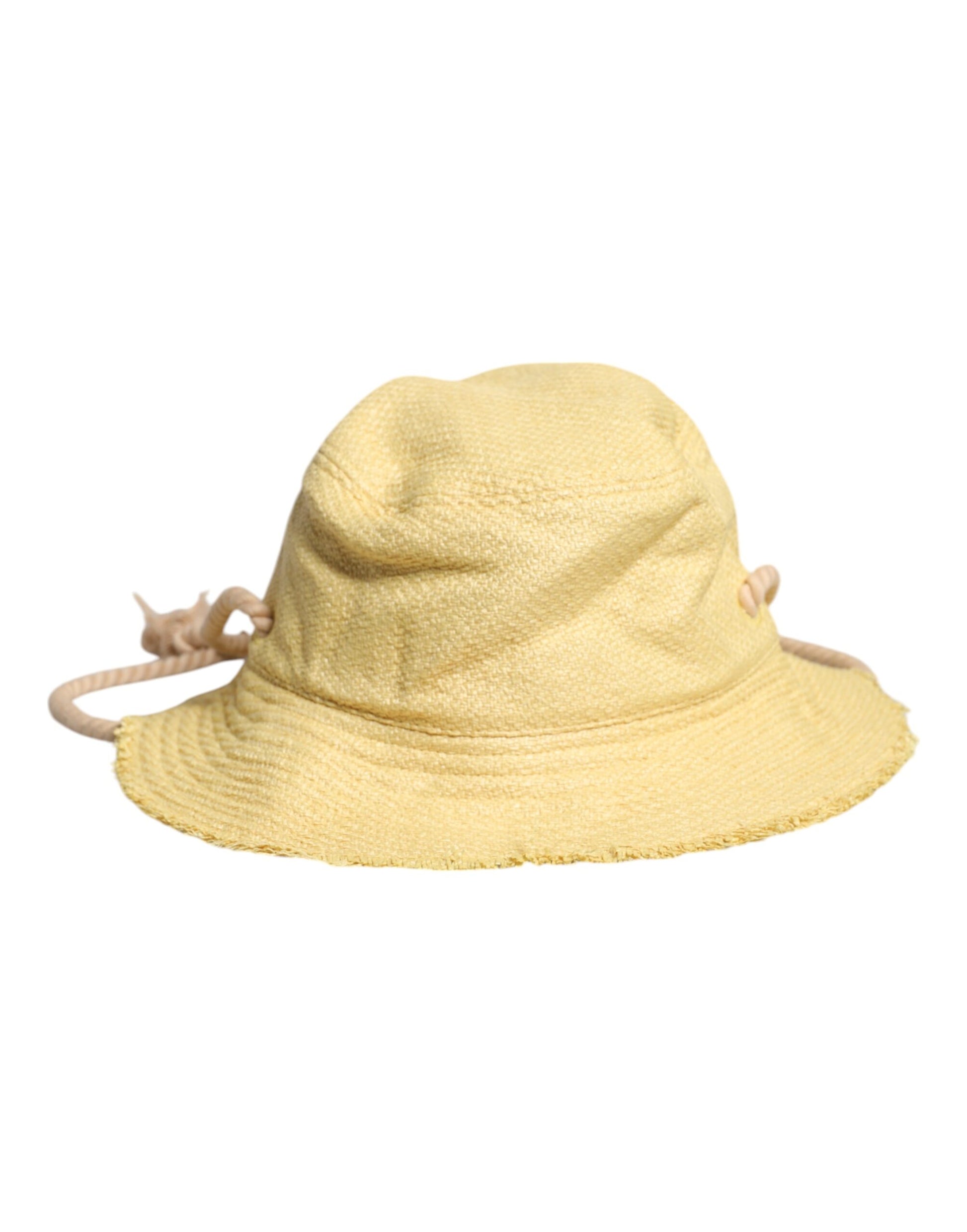 Dolce & Gabbana Yellow Cotton Wide Brim Bucket Dolce & Gabbana