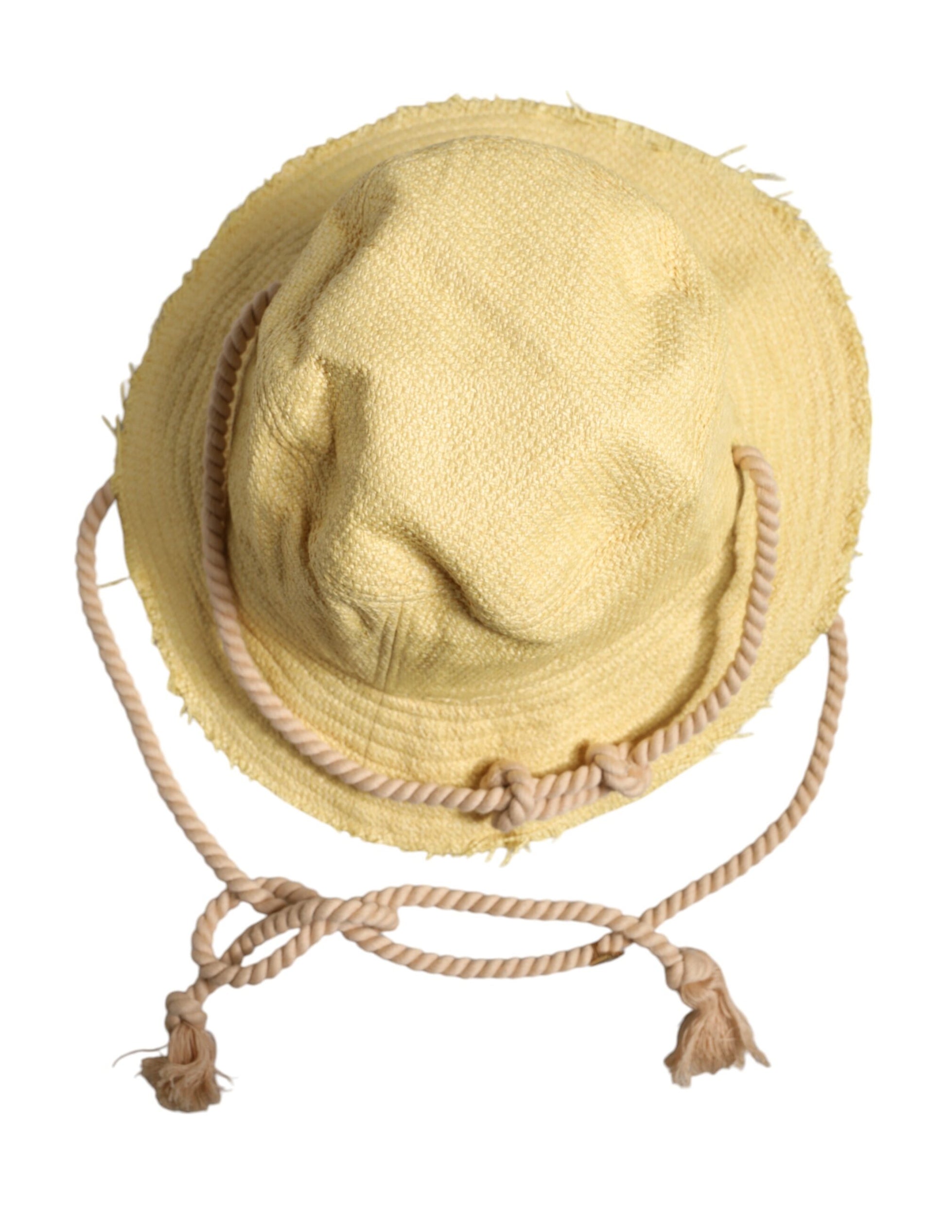 Dolce & Gabbana Yellow Cotton Wide Brim Bucket Dolce & Gabbana