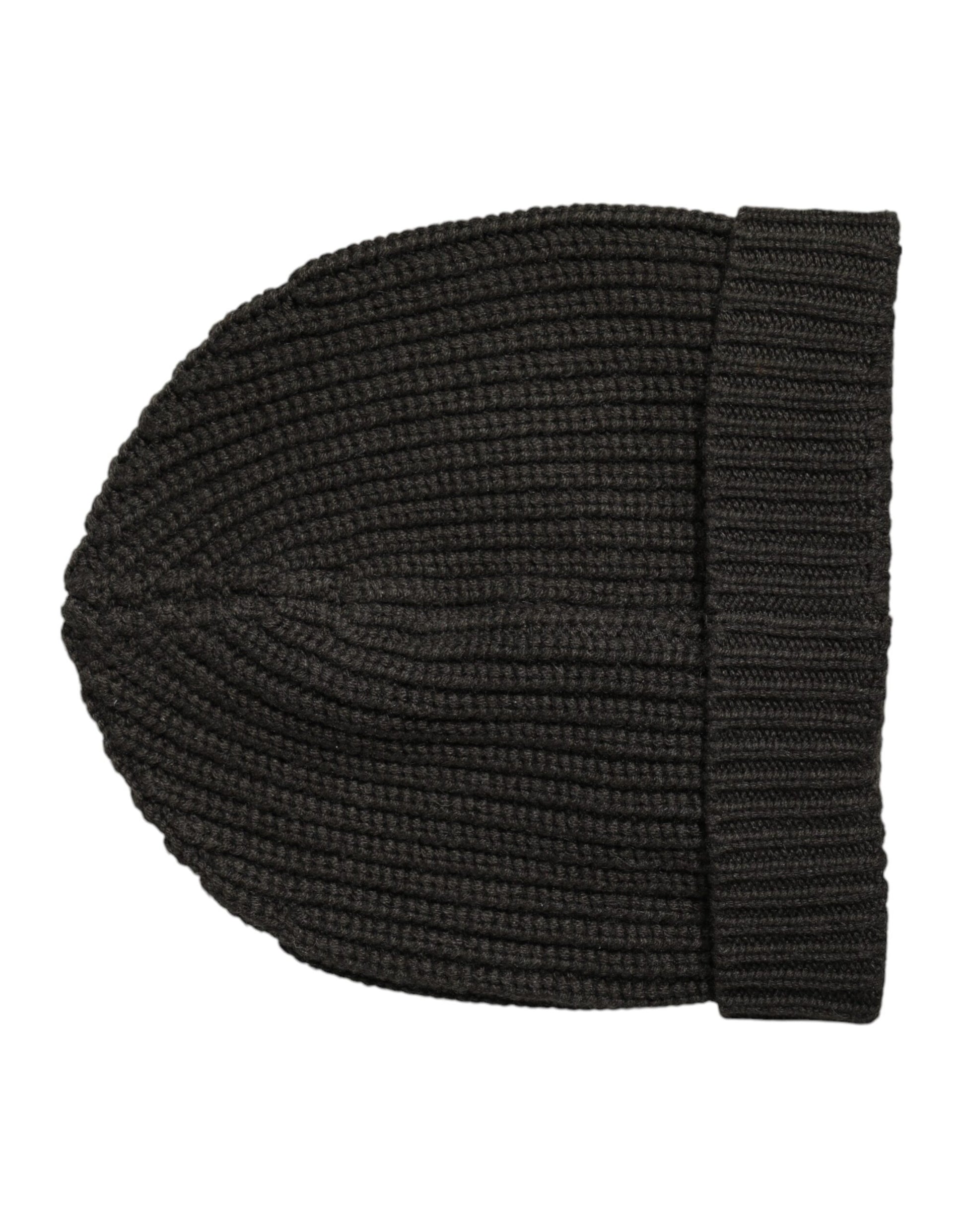 Dolce & Gabbana Dark Gray Cashmere Knit Winter Beanie Hat Dolce & Gabbana