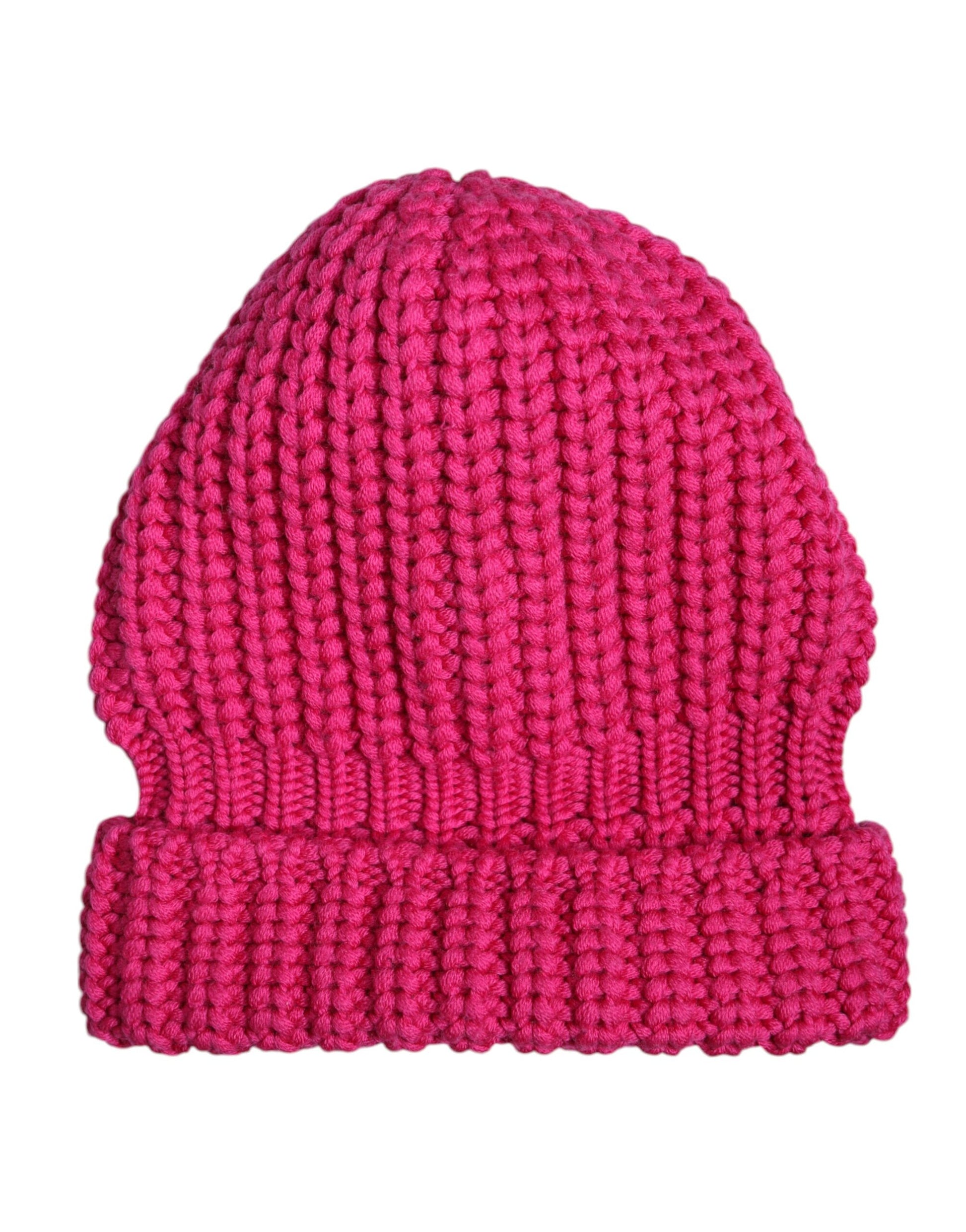 Dolce & Gabbana Pink Solid Wool Knitted Winter Beanie Hat Dolce & Gabbana