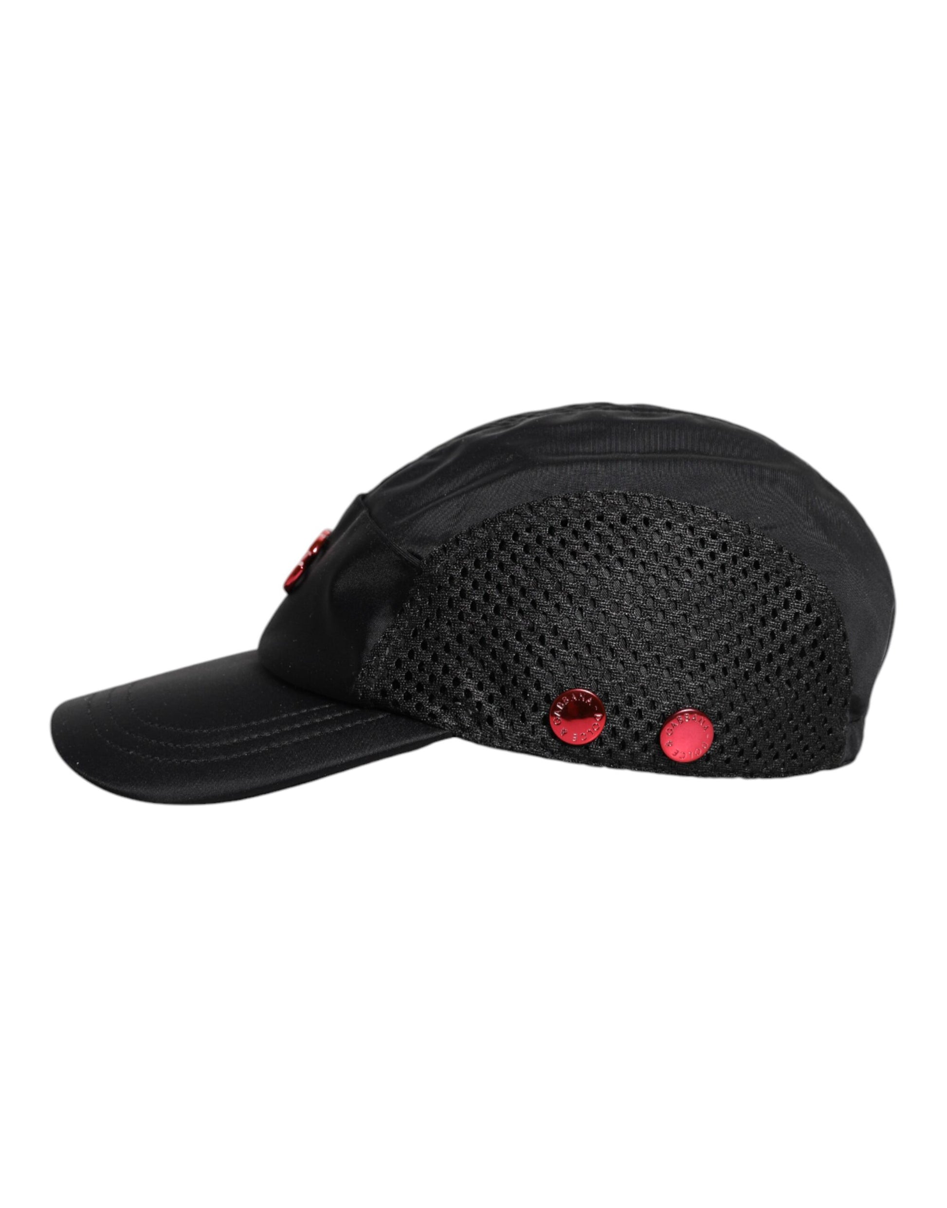 Dolce & Gabbana Black Nylon Logo 6 Panels Baseball Cap Dolce & Gabbana