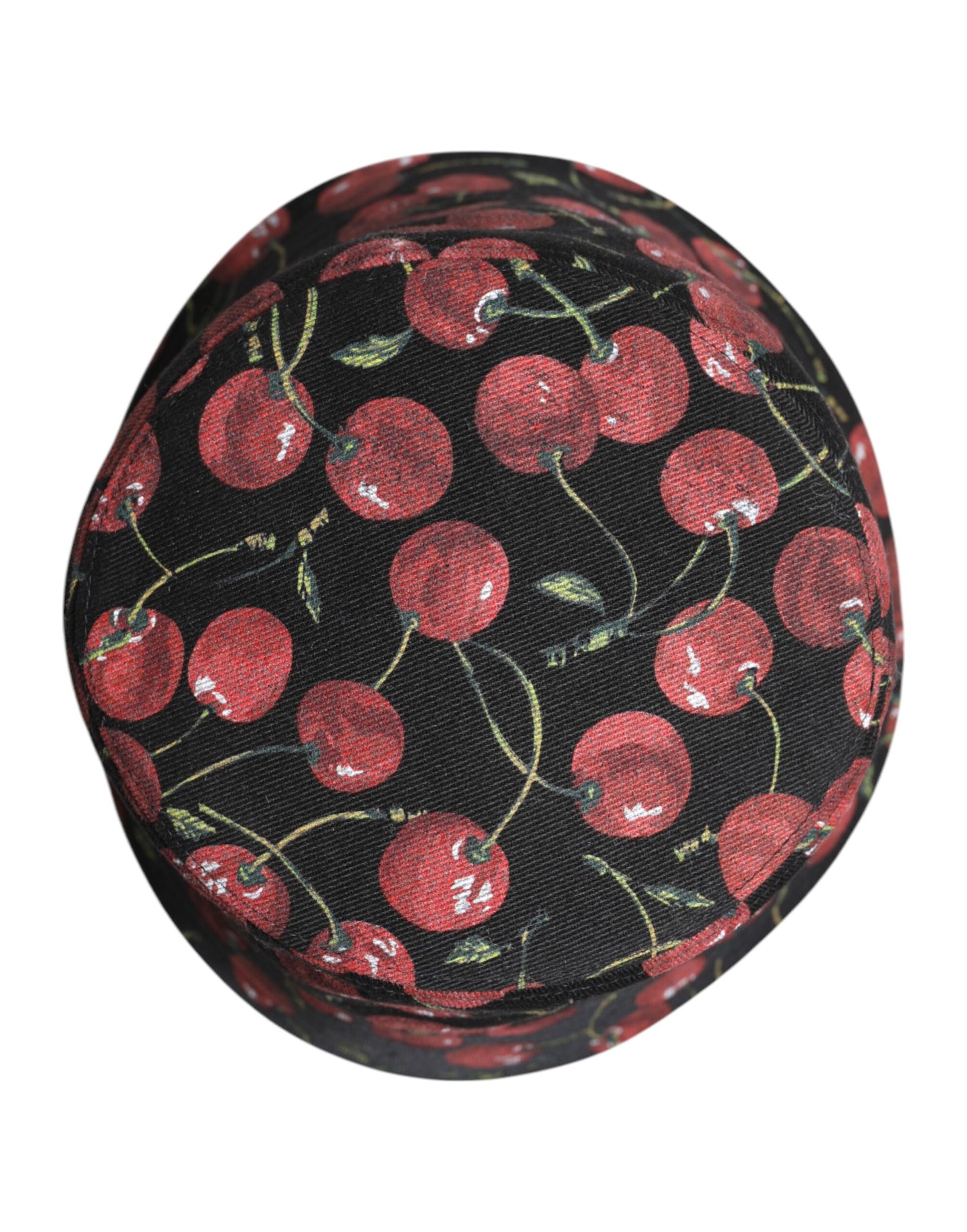 Dolce & Gabbana Black Cotton Printed Wide Brim Bucket Hat Dolce & Gabbana