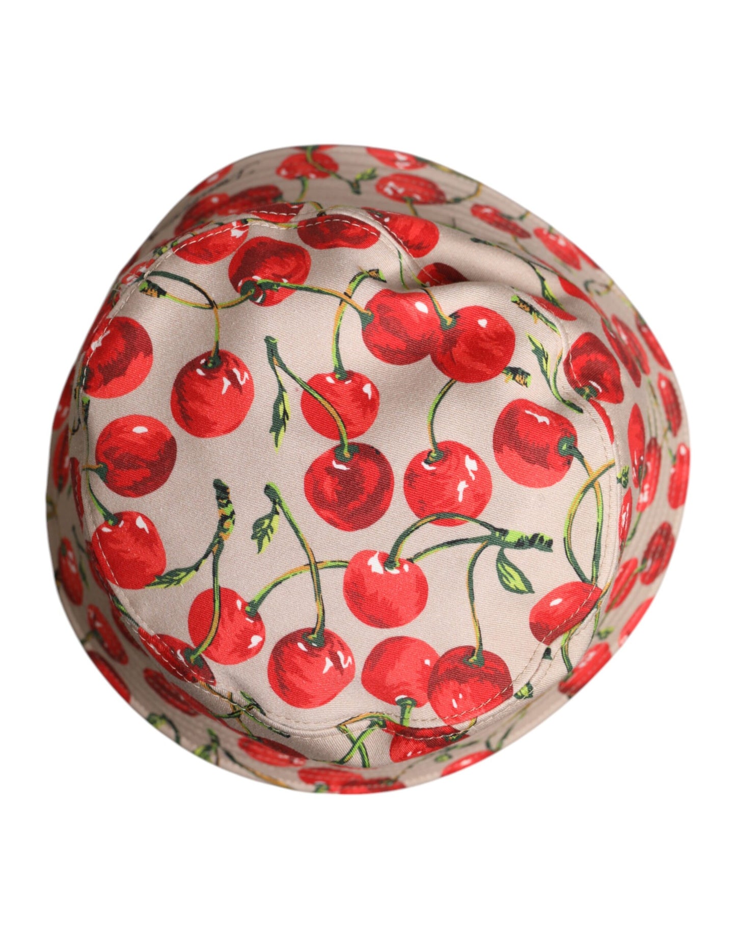 Dolce & Gabbana Beige Cotton Printed Wide Brim Bucket Hat Dolce & Gabbana