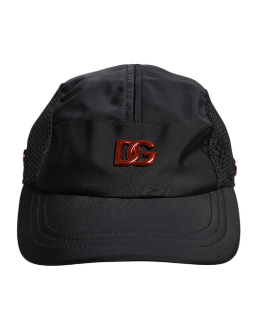 Dolce & Gabbana Black Nylon DG Logo 6 Panels Baseball Cap Dolce & Gabbana