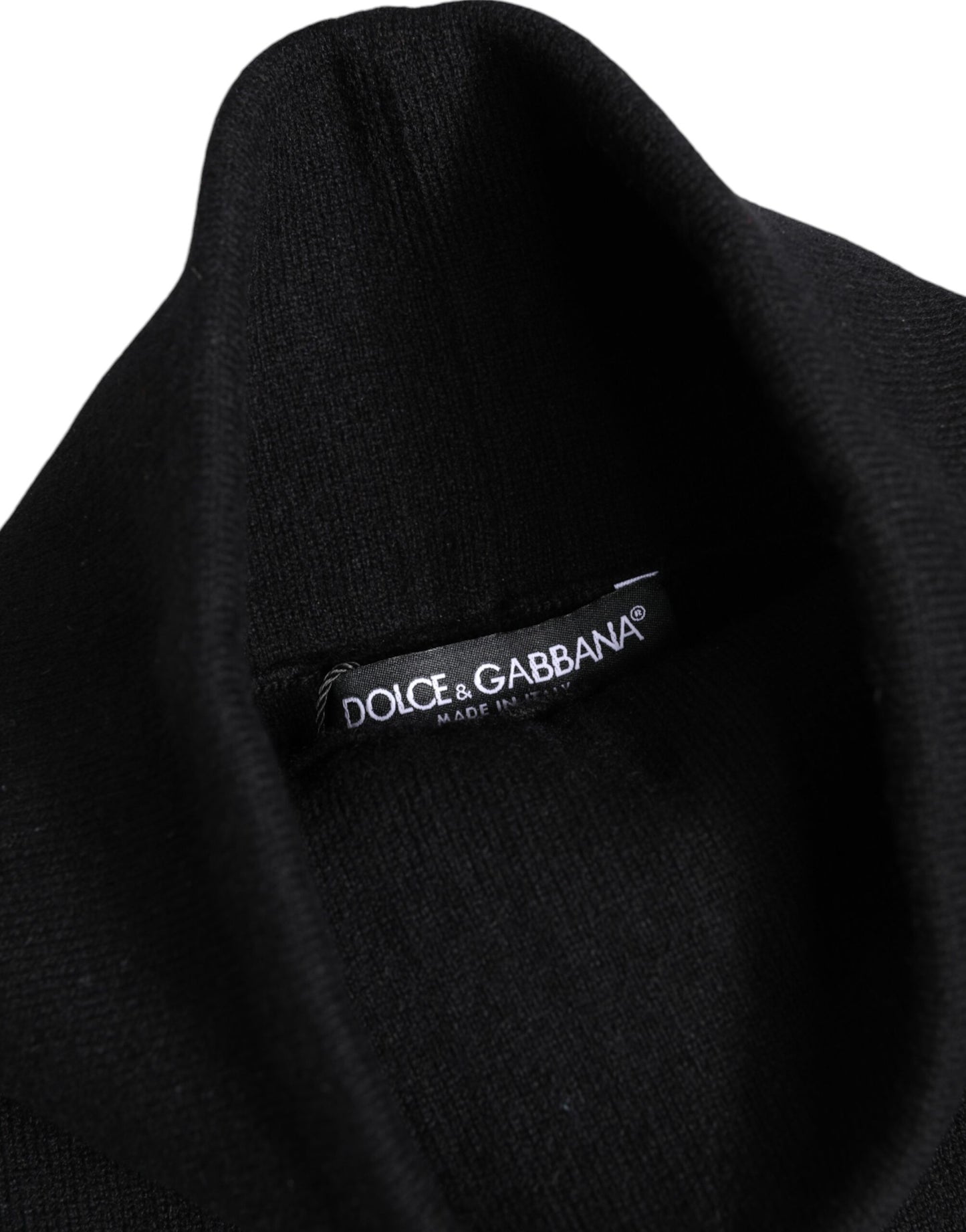 Dolce & Gabbana Black Cashmere Knitted Neck Warmer Foulard Scarf Dolce & Gabbana