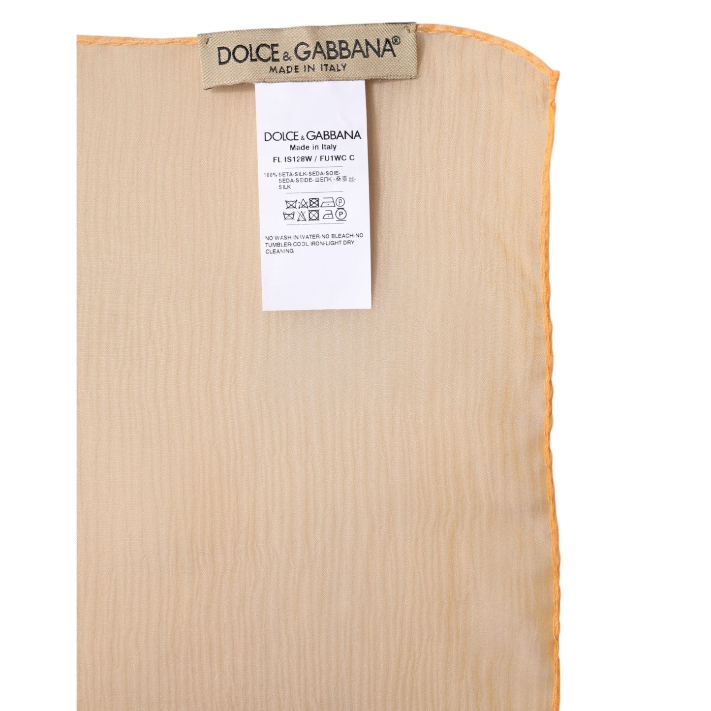 Dolce & Gabbana Orange Silk Rectangle Wrap Shawl Scarf