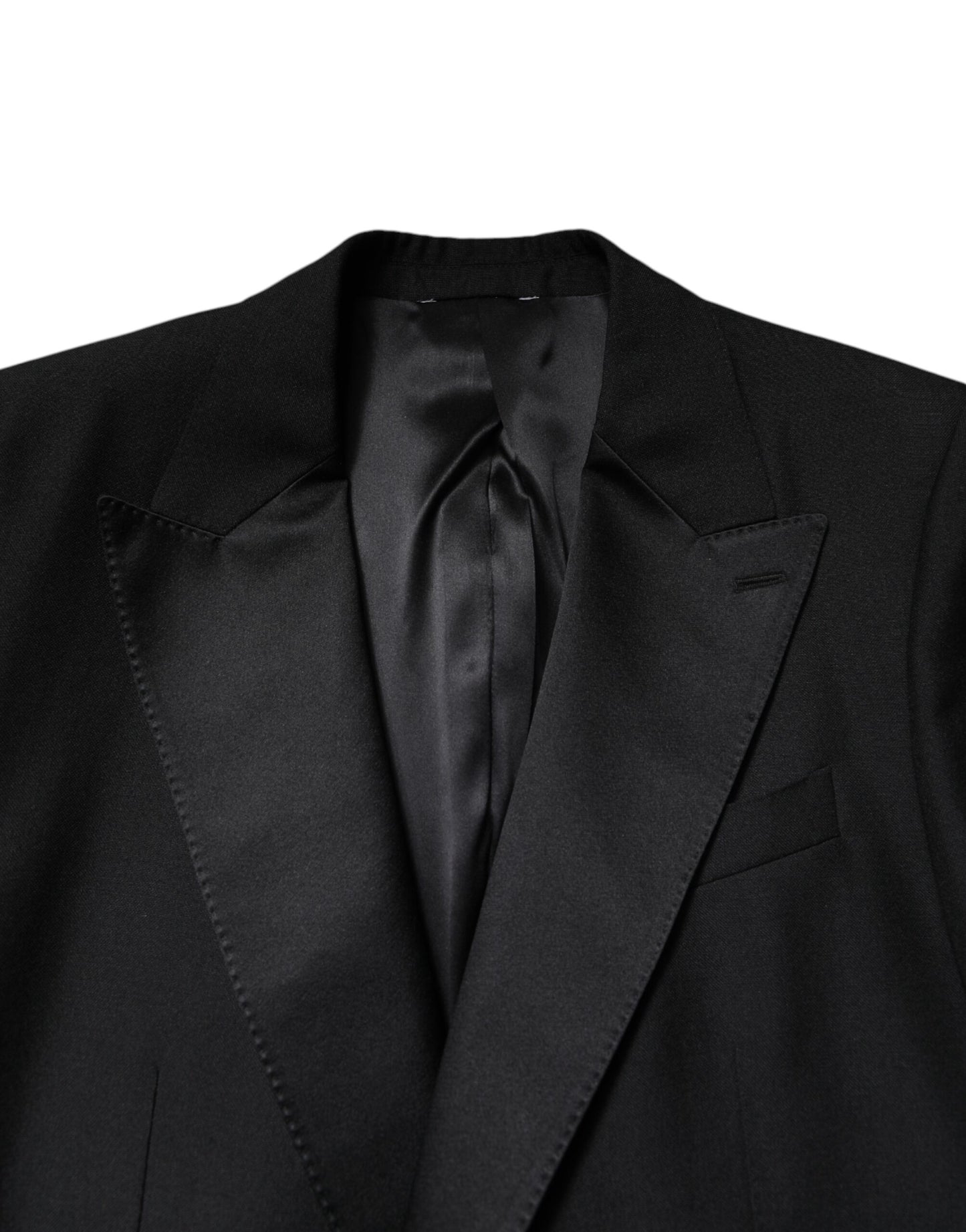 Dolce & Gabbana Black Wool Single Breasted Coat Blazer Dolce & Gabbana
