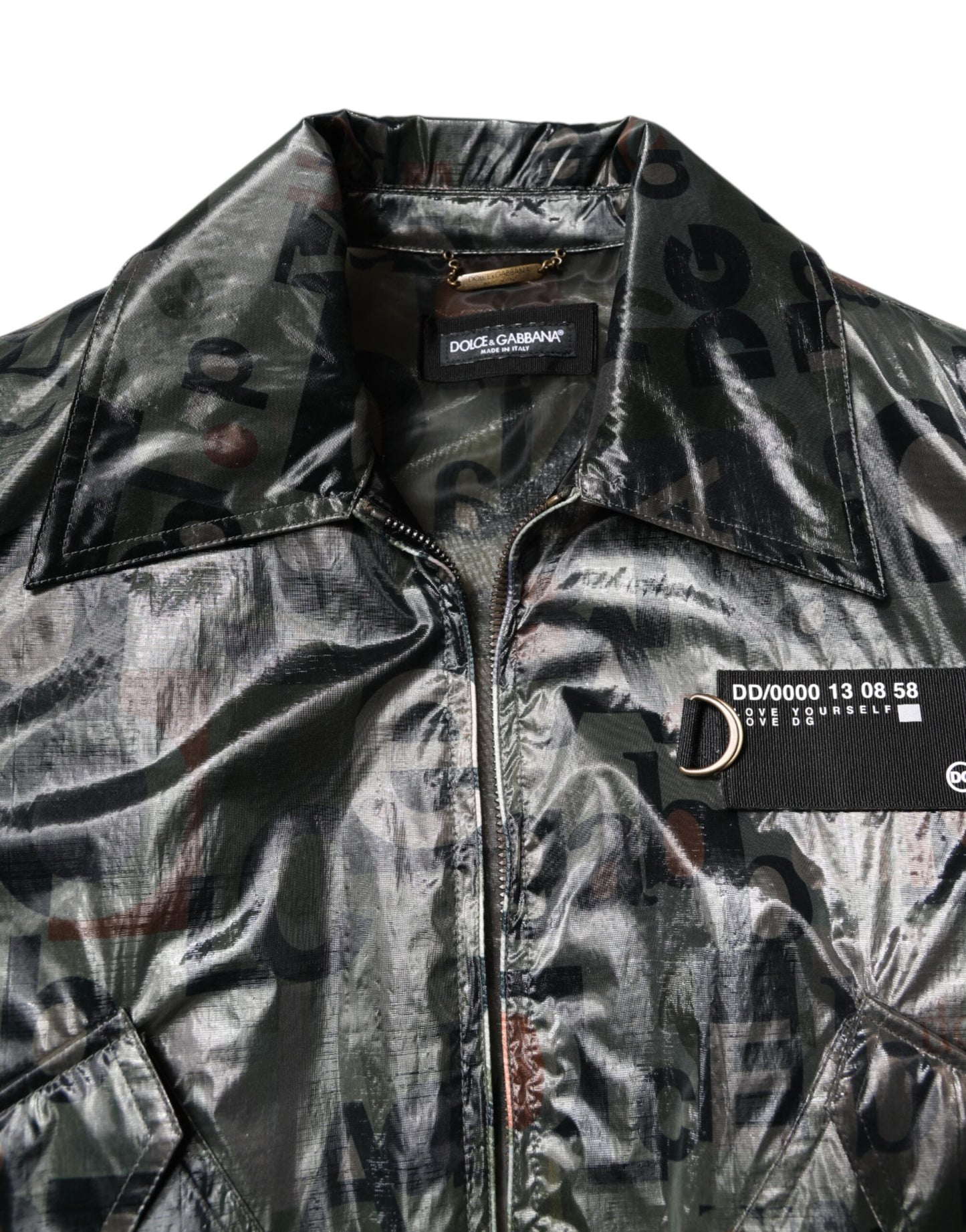 Dolce & Gabbana Green DG Logo Print Bomber Full Zip Jacket Dolce & Gabbana