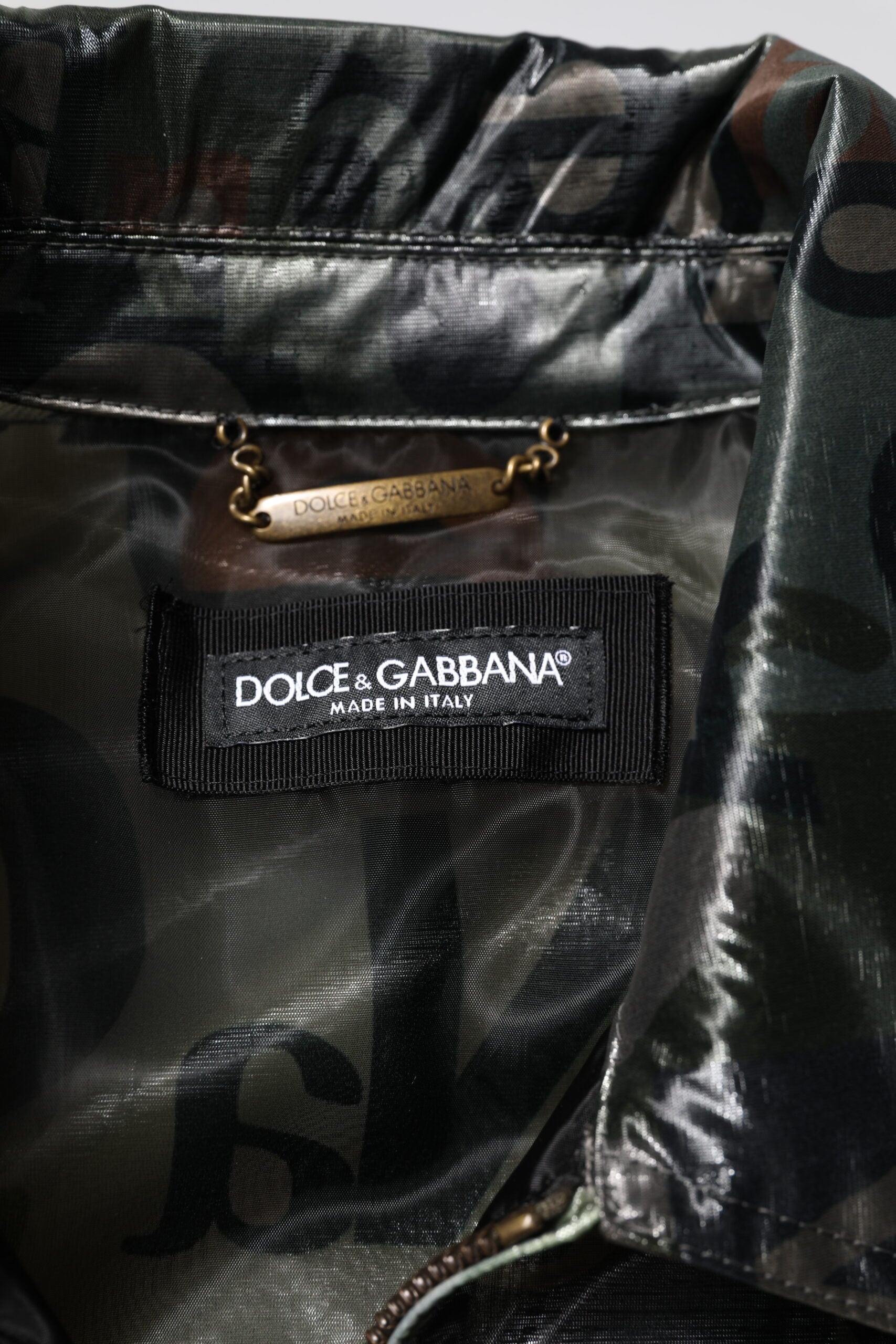 Dolce & Gabbana Green DG Logo Print Bomber Full Zip Jacket Dolce & Gabbana
