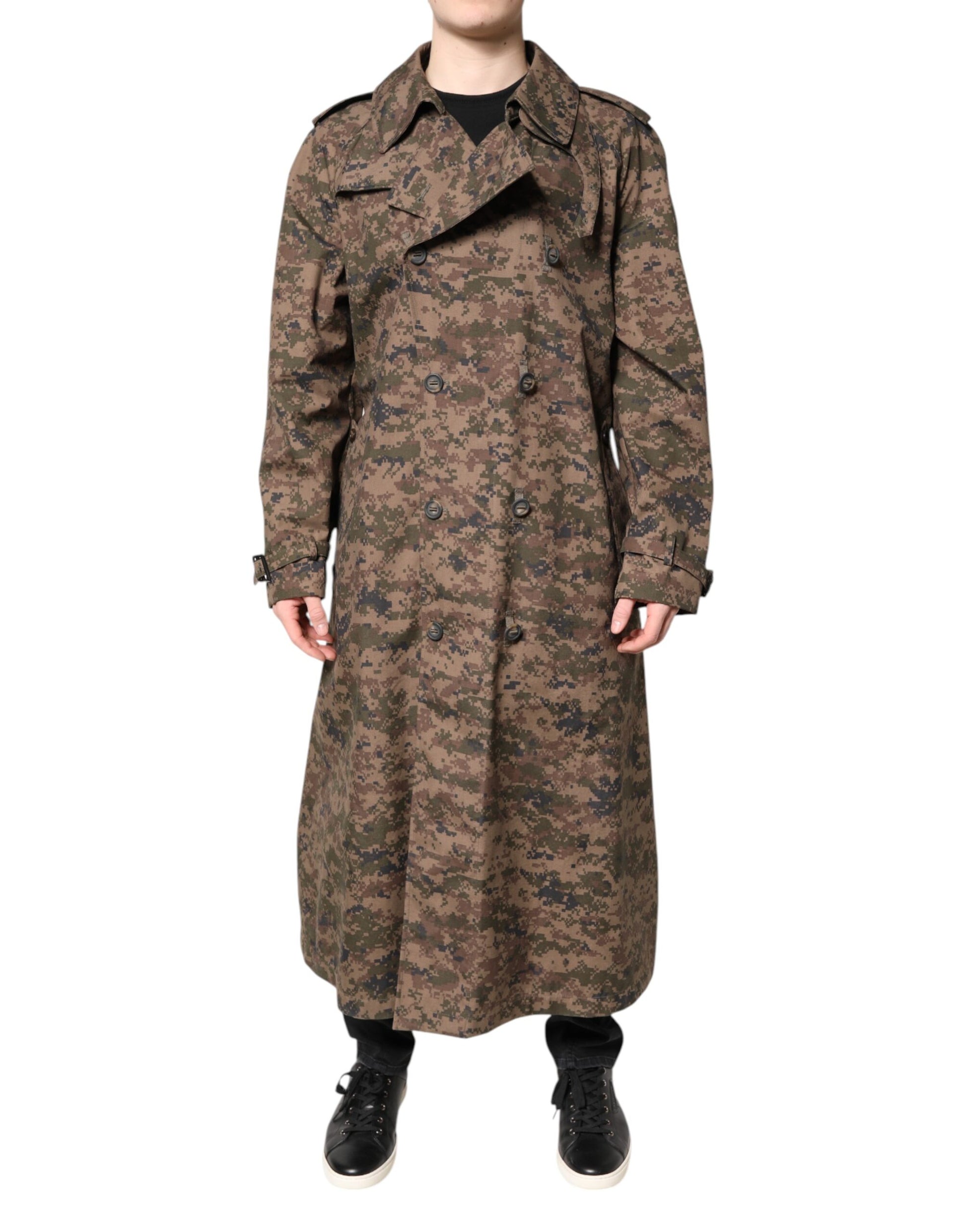 Dolce & Gabbana Multicolor Camouflage Double Breasted Coat Jacket Dolce & Gabbana