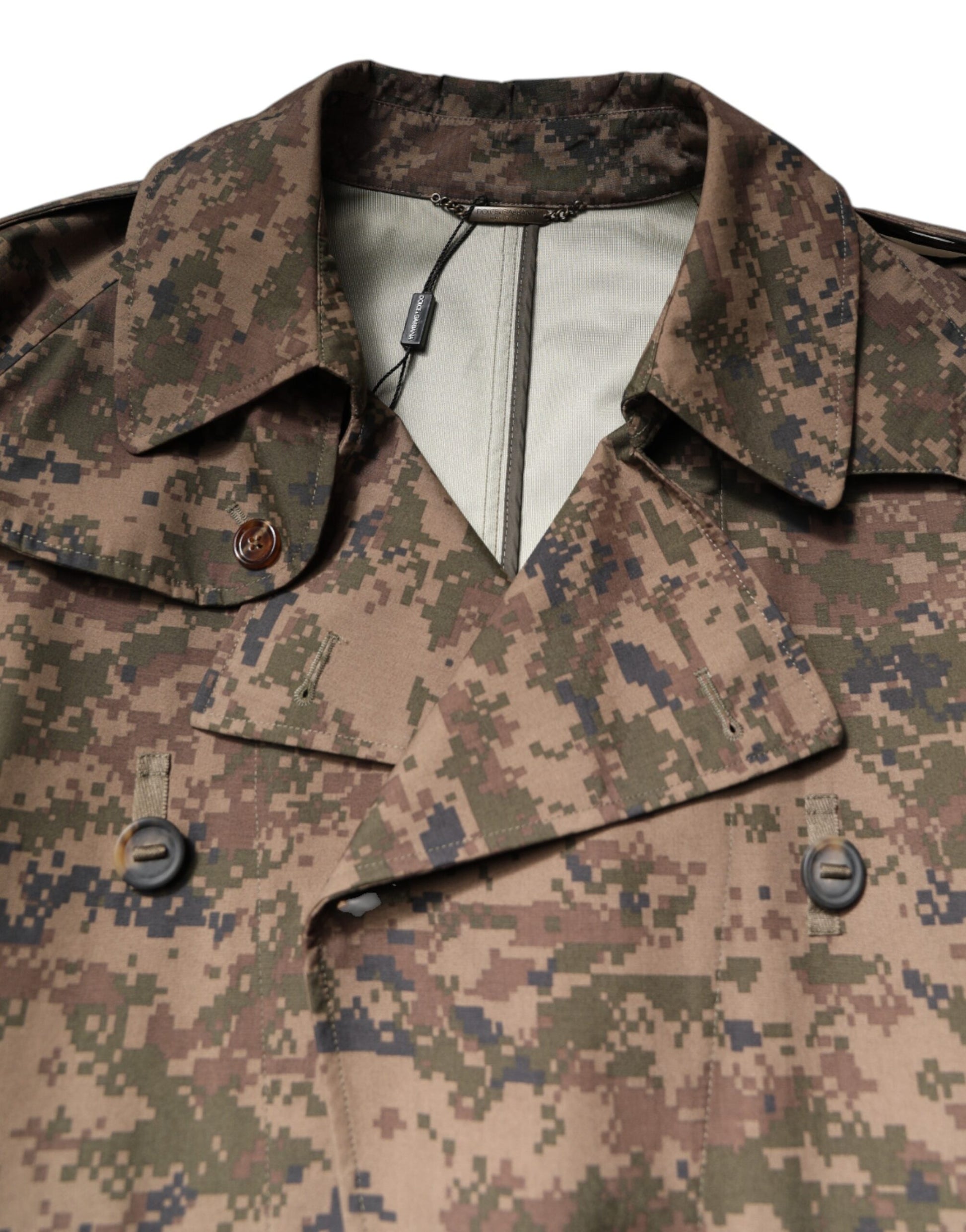 Dolce & Gabbana Multicolor Camouflage Double Breasted Coat Jacket Dolce & Gabbana