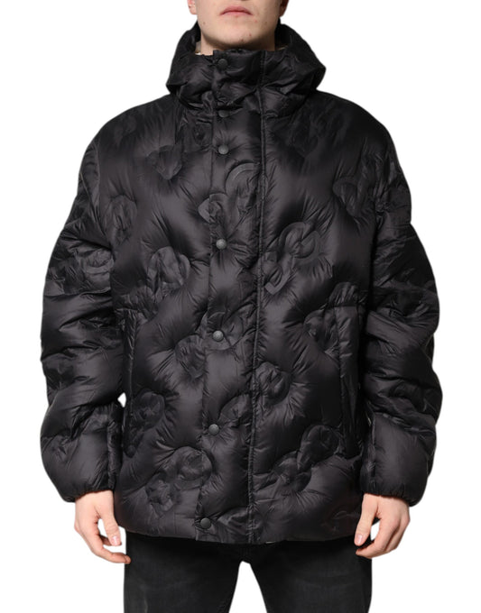 Dolce & Gabbana Black Hooded Parka Coat Winter Jacket Dolce & Gabbana