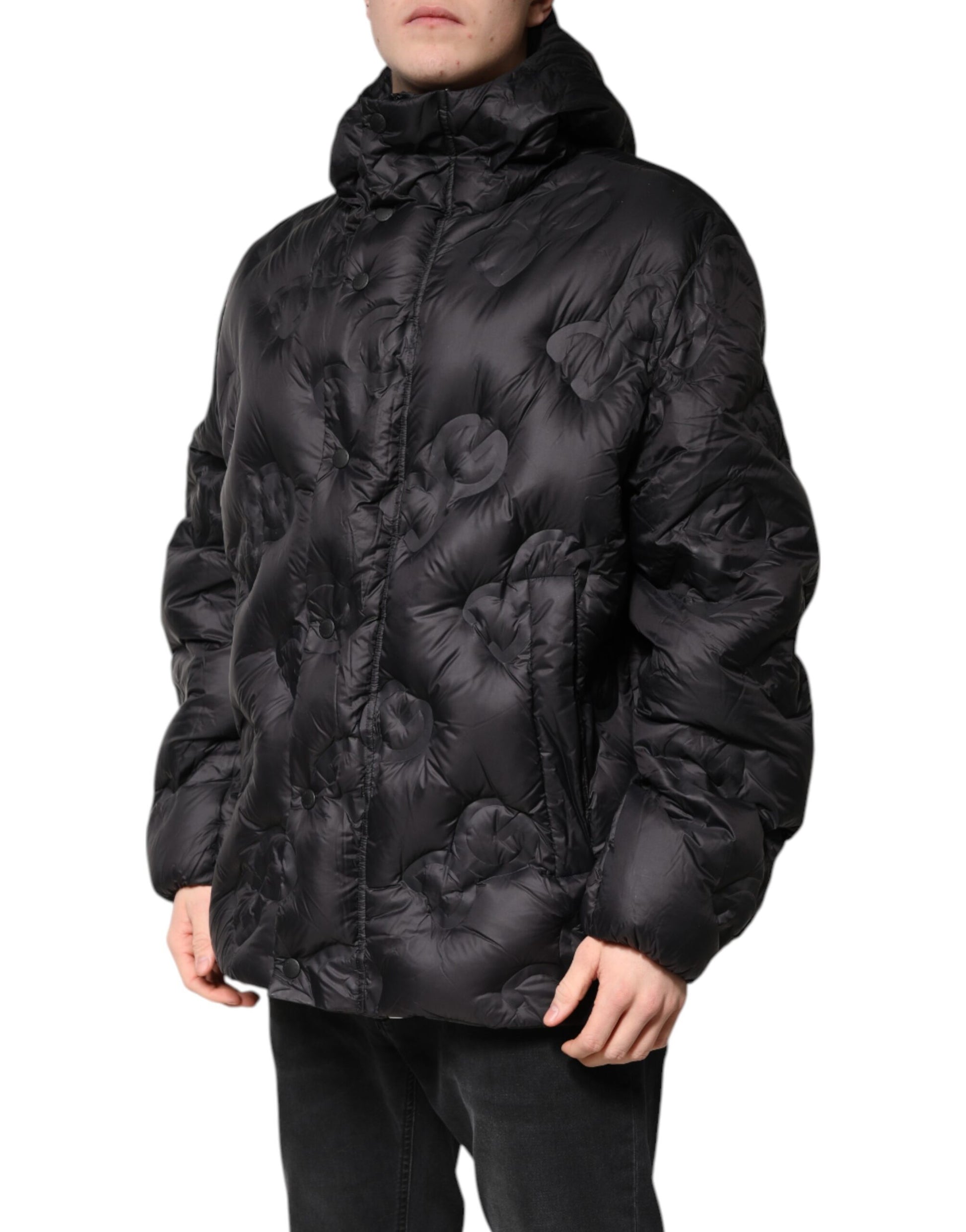 Dolce & Gabbana Black Hooded Parka Coat Winter Jacket Dolce & Gabbana