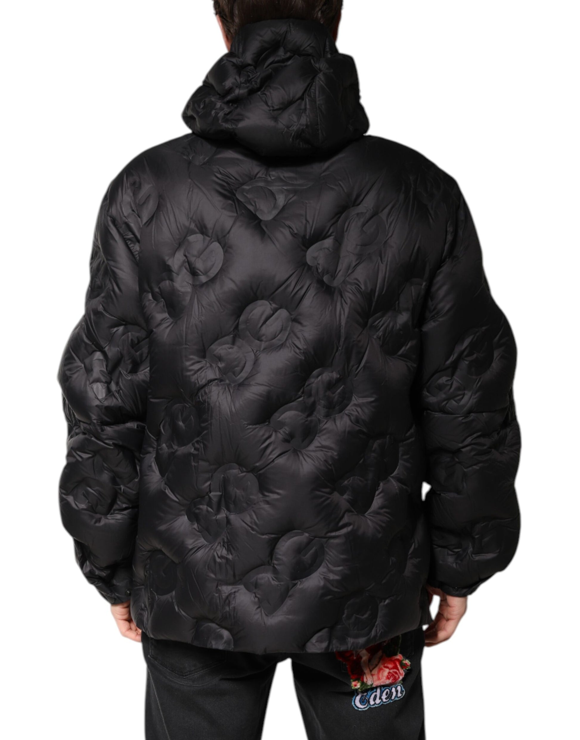 Dolce & Gabbana Black Hooded Parka Coat Winter Jacket Dolce & Gabbana