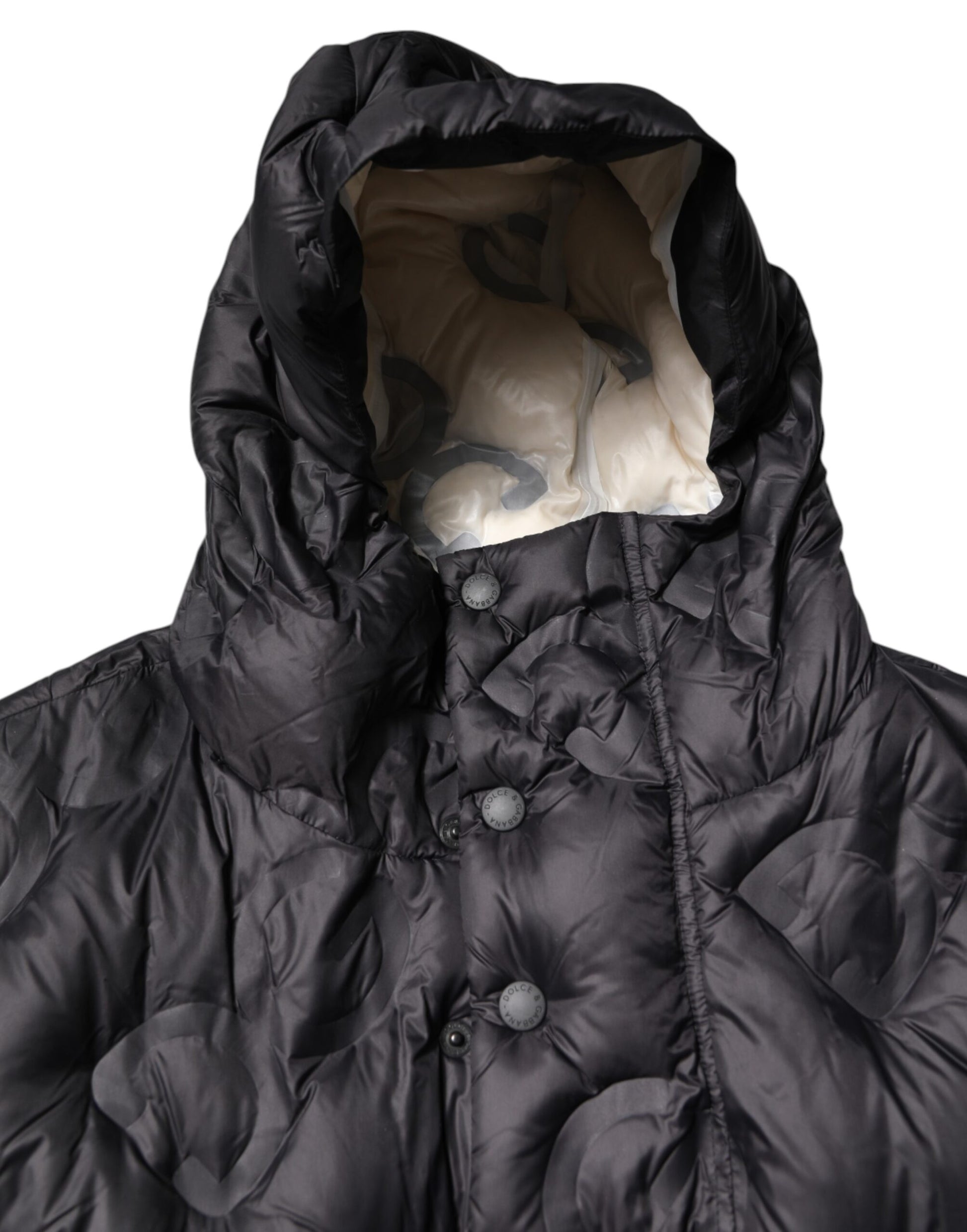 Dolce & Gabbana Black Hooded Parka Coat Winter Jacket Dolce & Gabbana