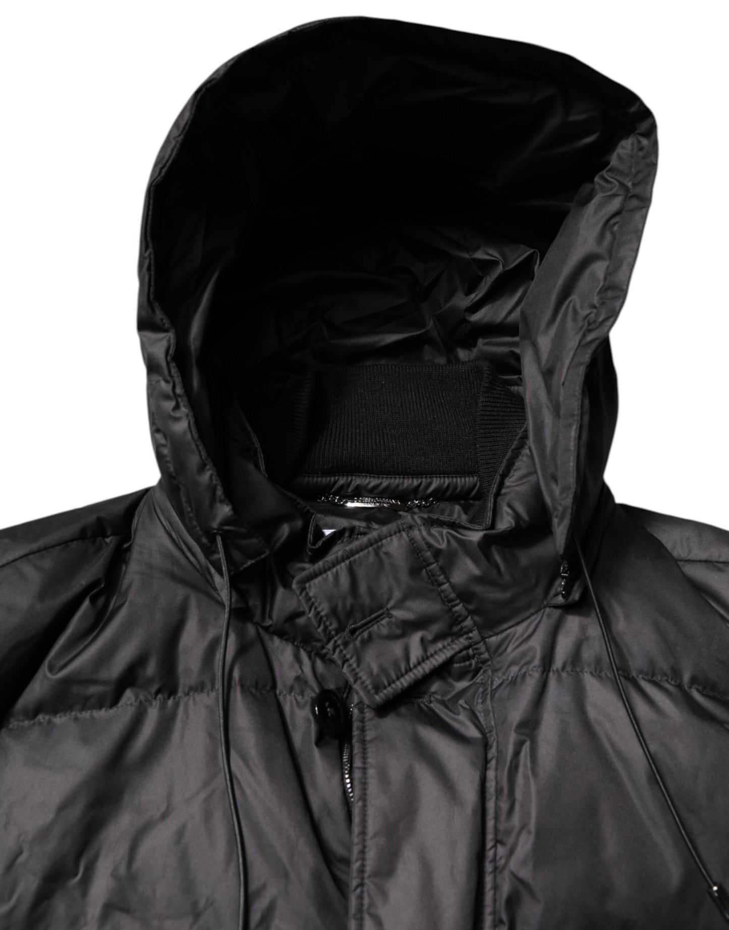 Dolce & Gabbana Black Hooded Parka Coat Winter Jacket Dolce & Gabbana