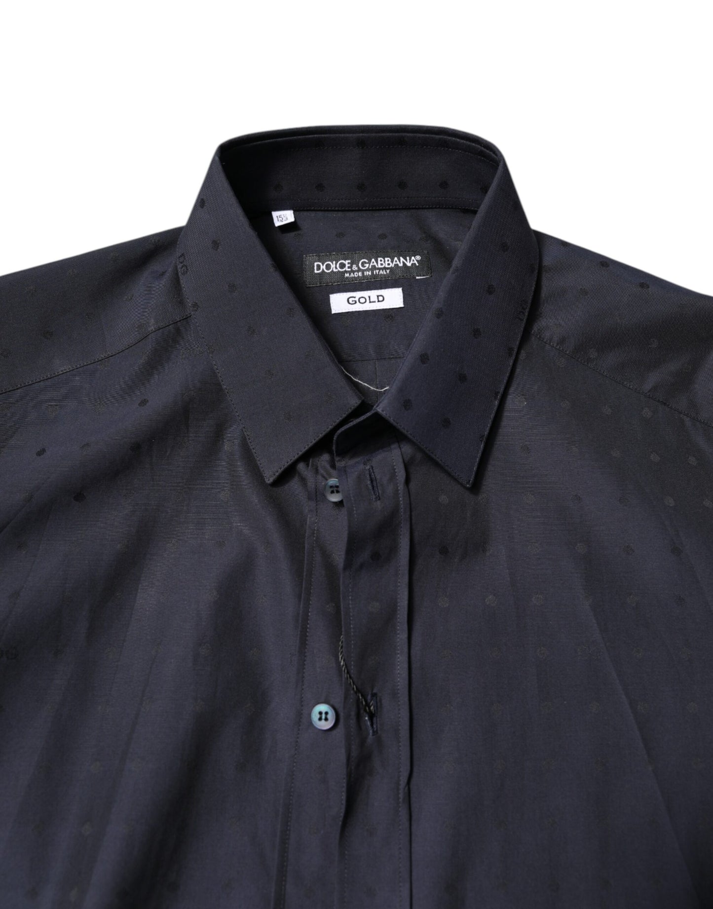 Dolce & Gabbana Black Cotton GOLD Men Dress Formal Shirt Dolce & Gabbana