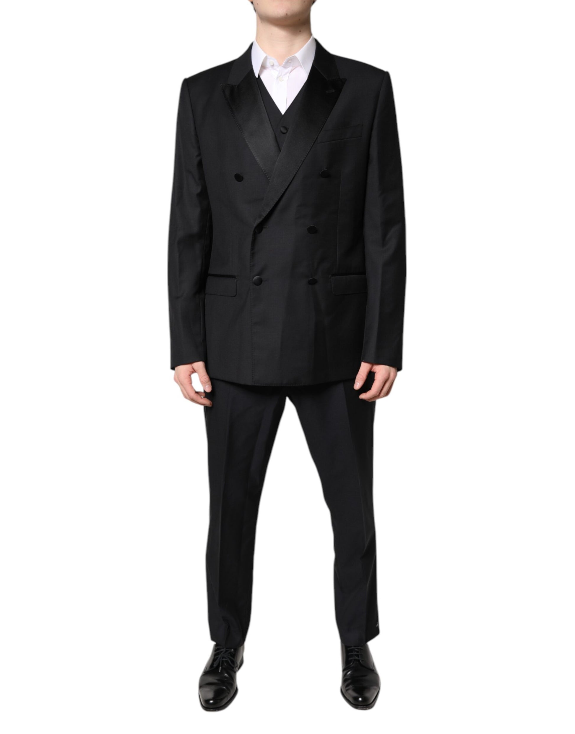 Dolce & Gabbana Black Double Breasted Formal 3 Piece Suit Dolce & Gabbana