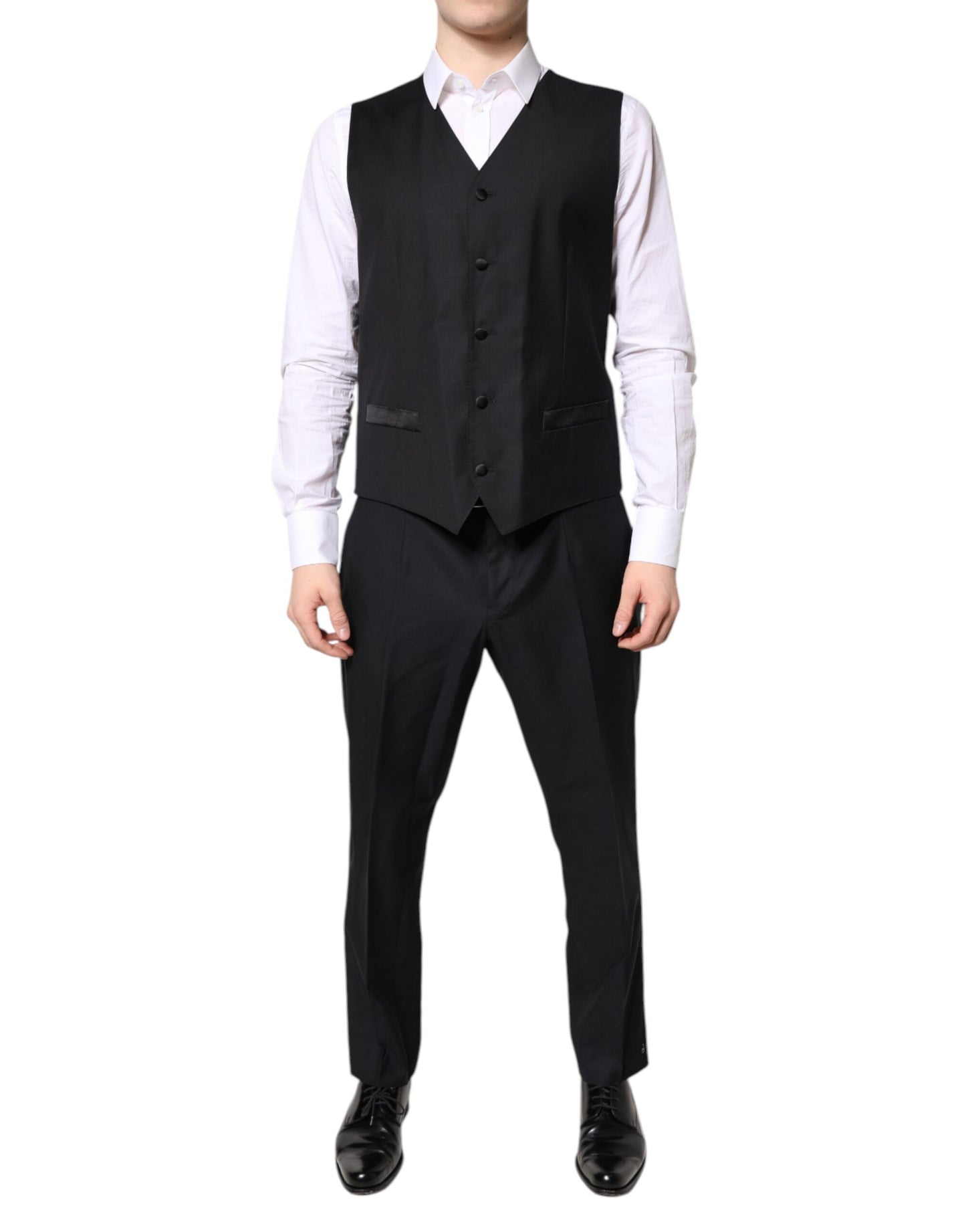 Dolce & Gabbana Black Double Breasted Formal 3 Piece Suit Dolce & Gabbana