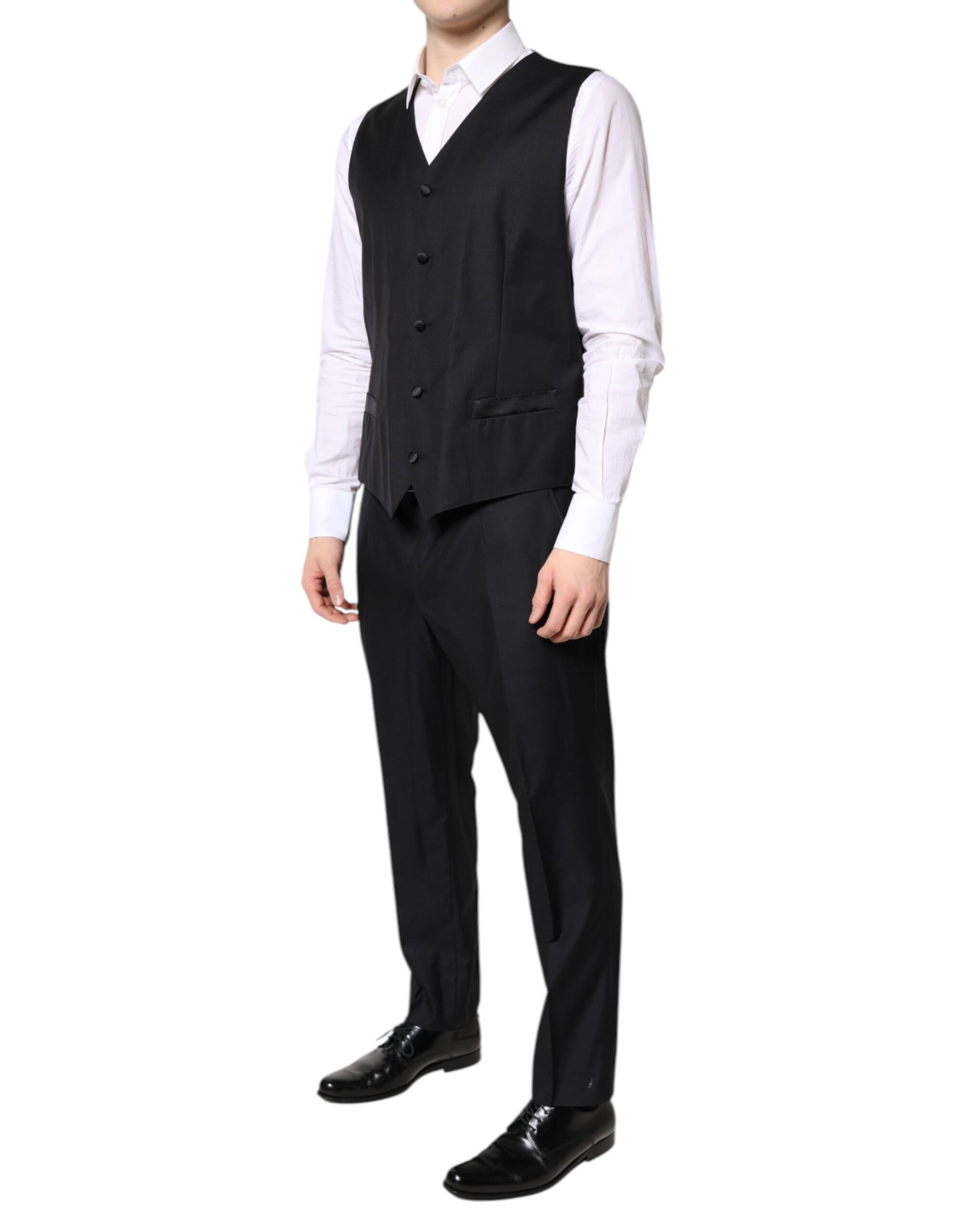 Dolce & Gabbana Black Double Breasted Formal 3 Piece Suit Dolce & Gabbana