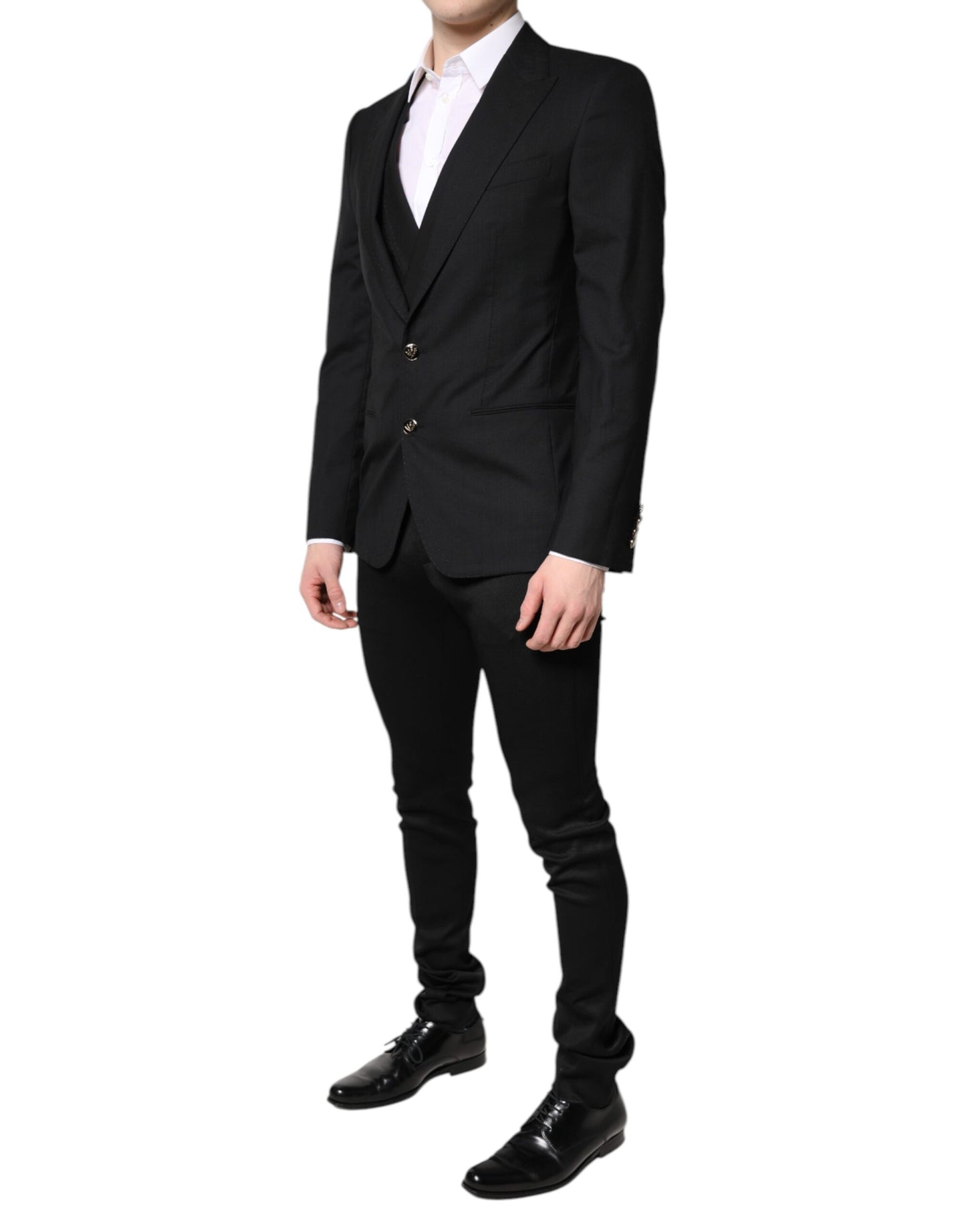 Dolce & Gabbana Black Single Breasted Formal Blazer with Vest Dolce & Gabbana