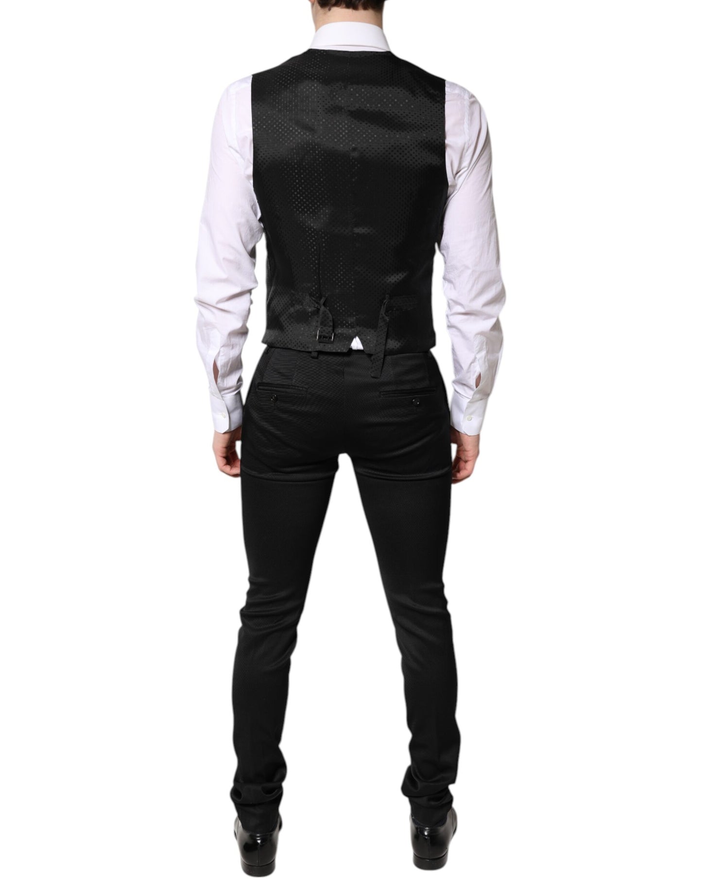 Dolce & Gabbana Black Single Breasted Formal Blazer with Vest Dolce & Gabbana