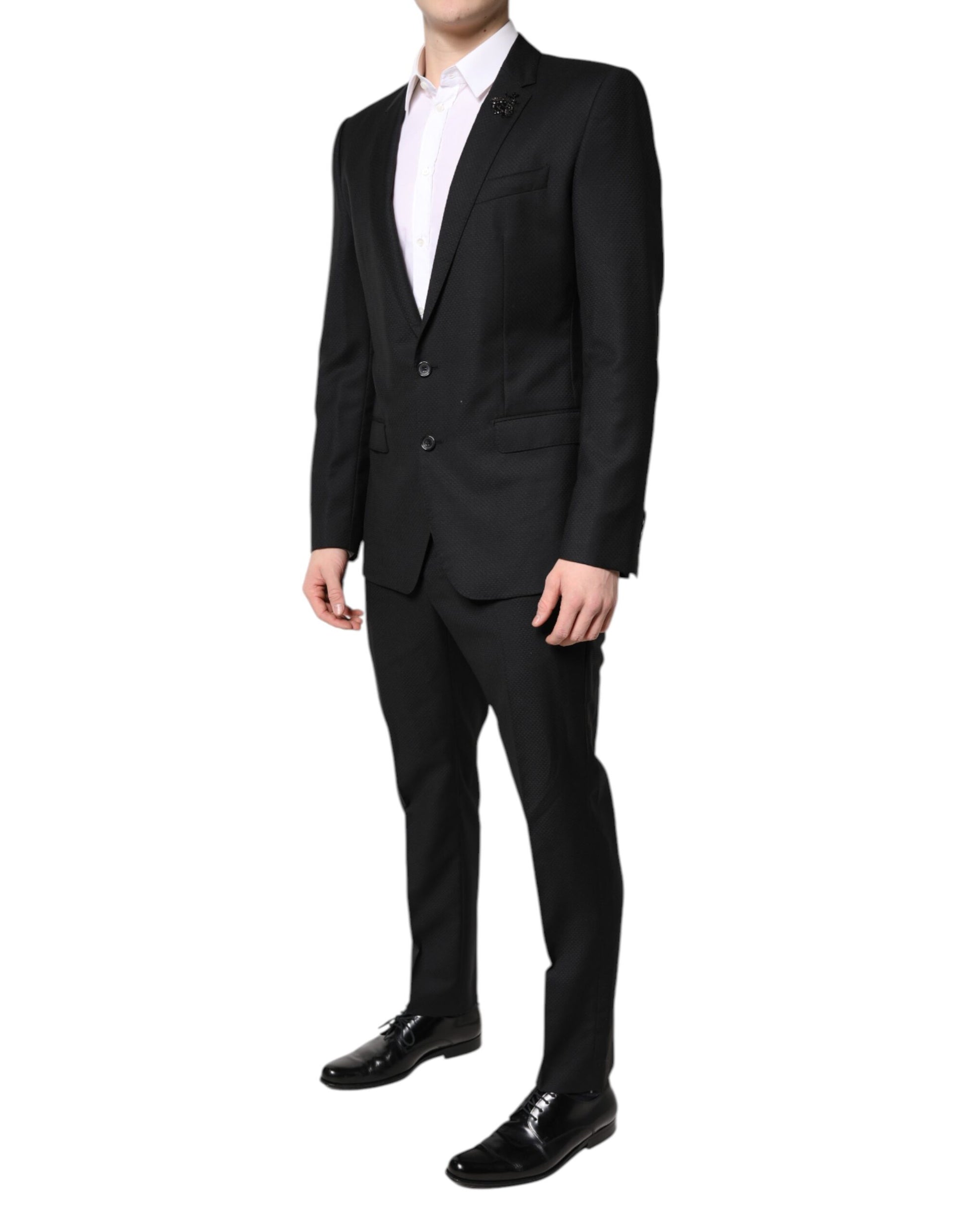 Dolce & Gabbana Black Wool Single Breasted 2 Piece Suit Dolce & Gabbana