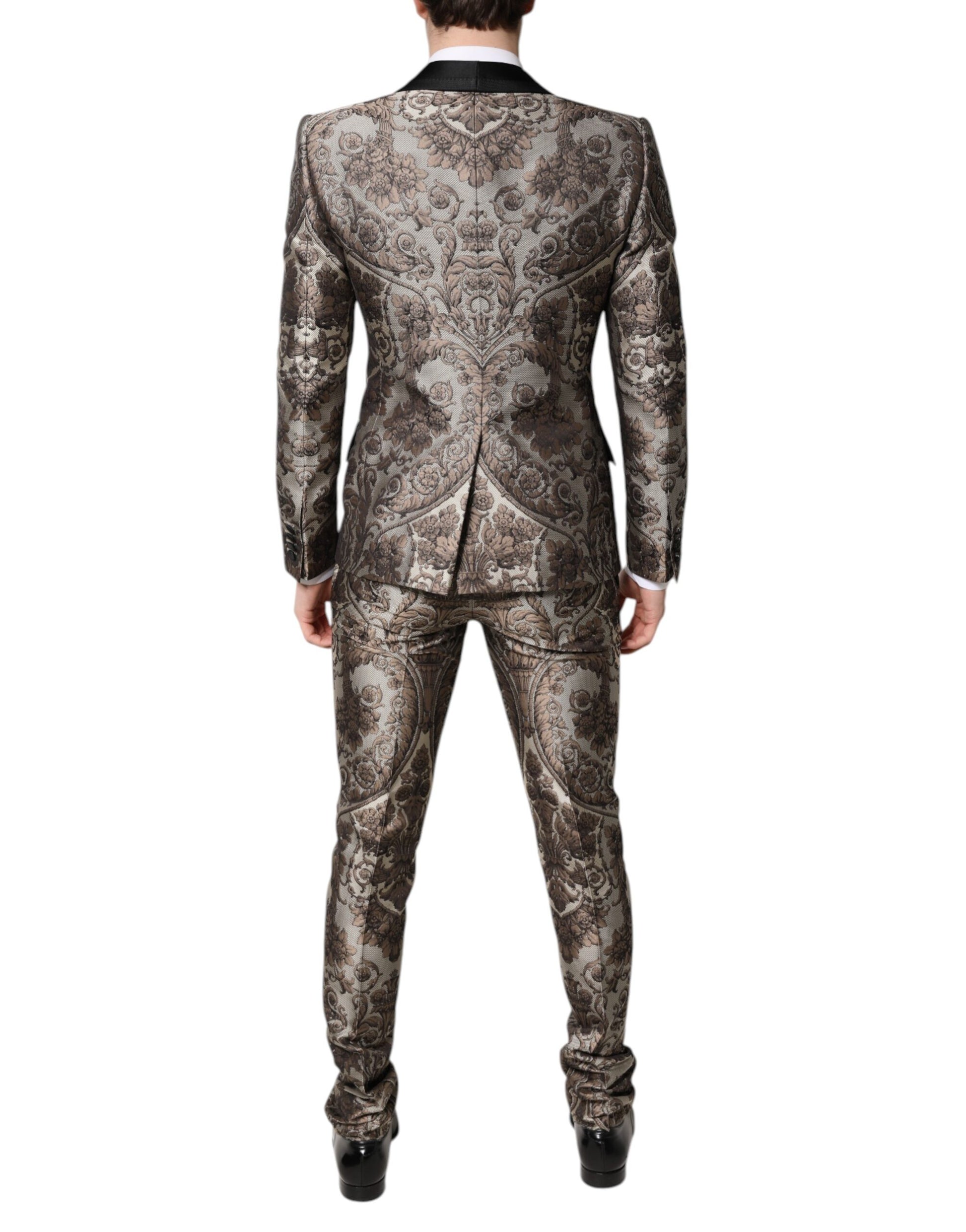 Dolce & Gabbana Multicolor Jacquard Single Breasted 3 Piece Suit Dolce & Gabbana