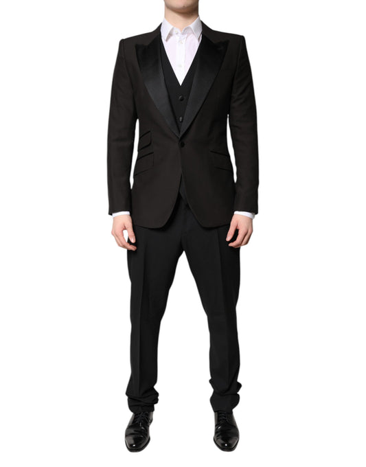 Dolce & Gabbana Black Single Breasted Formal 3 Piece Suit Dolce & Gabbana