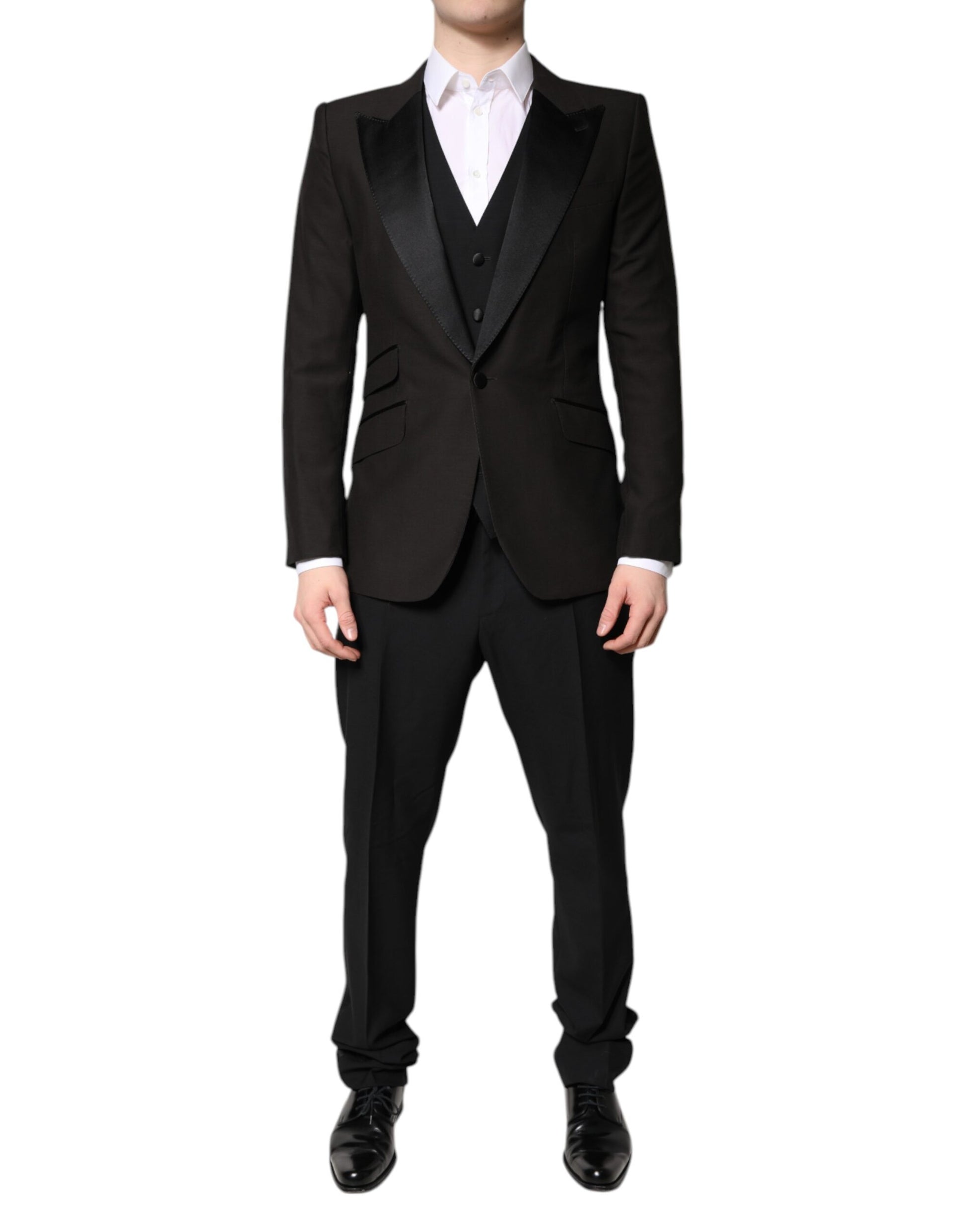 Dolce & Gabbana Black Single Breasted Formal 3 Piece Suit Dolce & Gabbana