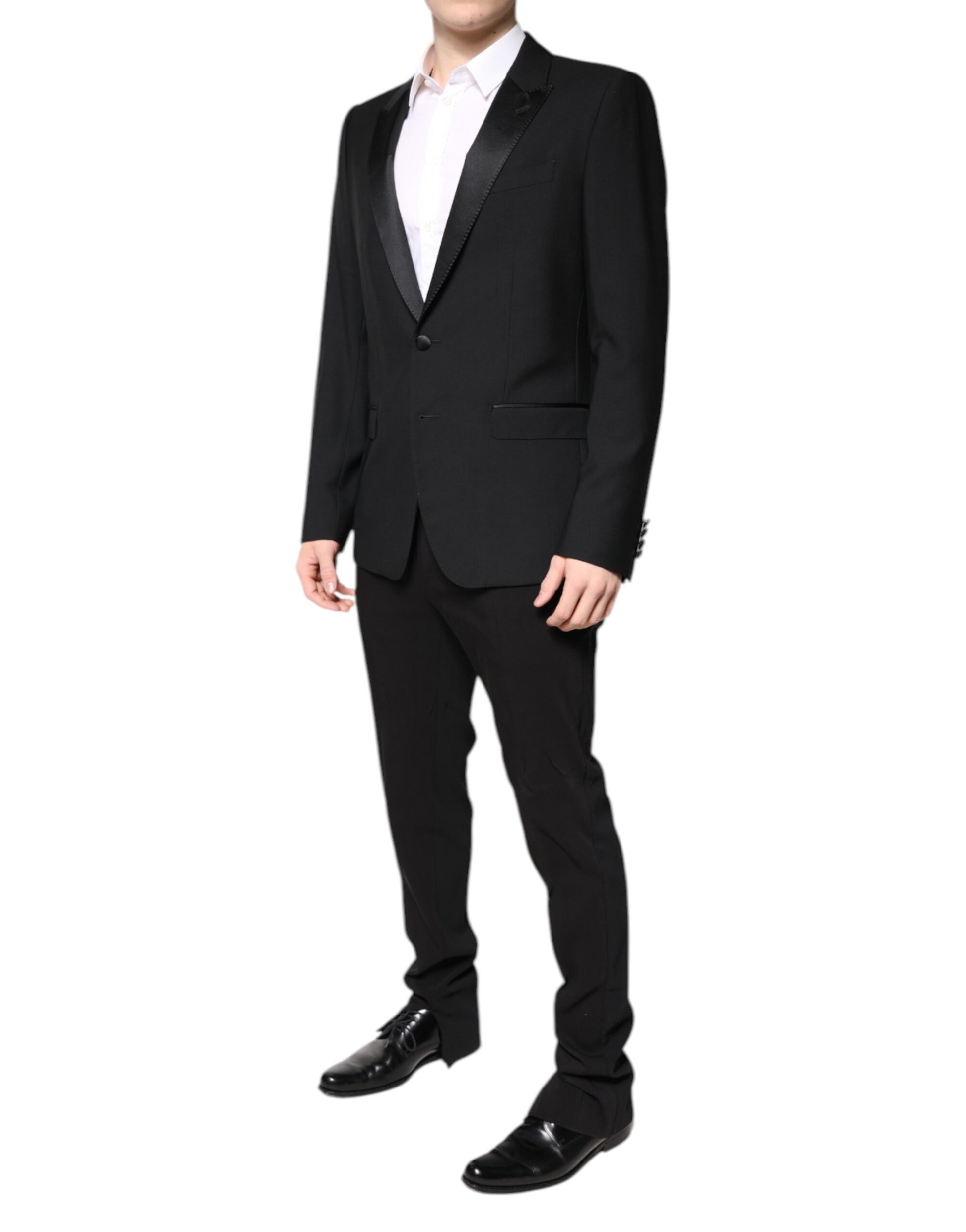 Dolce & Gabbana Black Wool Single Breasted 2 Piece Suit Dolce & Gabbana