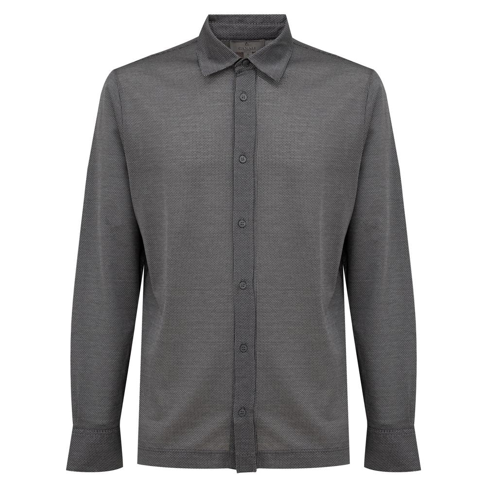 Canali Gray Cotton Shirt Canali