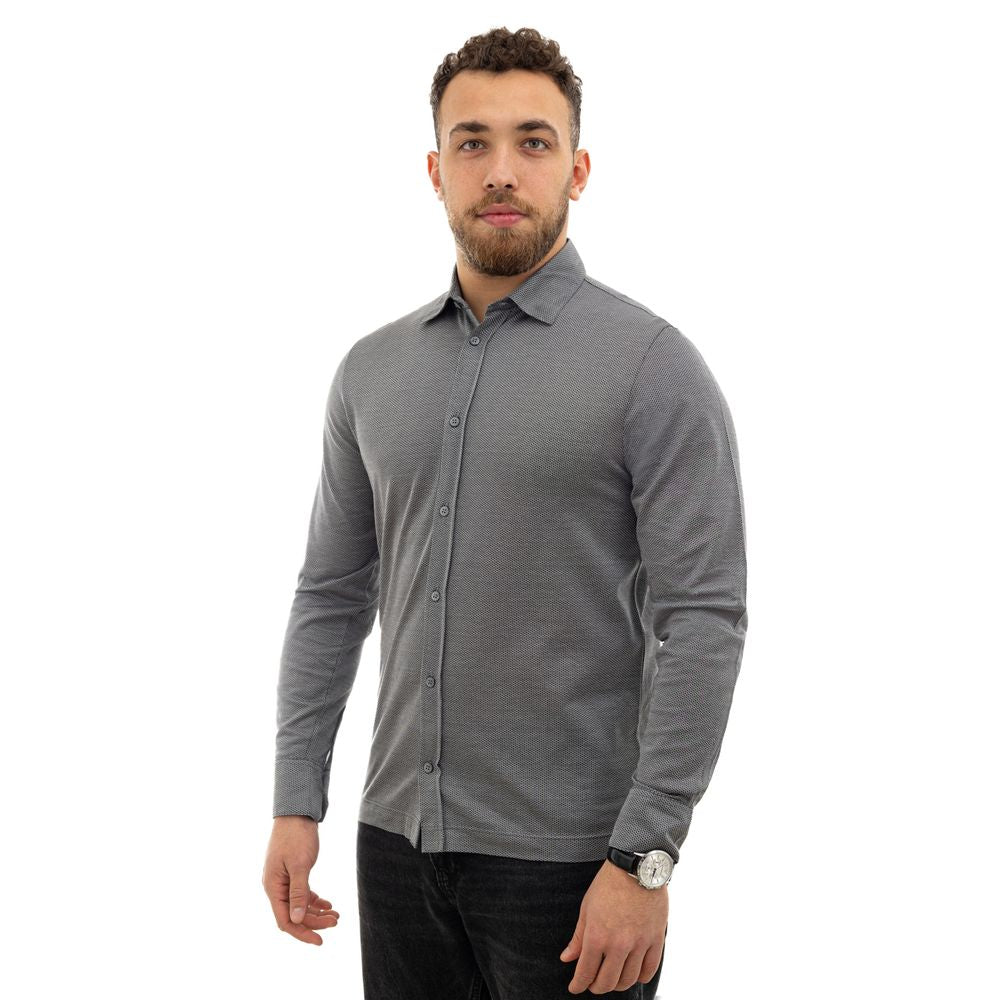 Canali Gray Cotton Shirt Canali