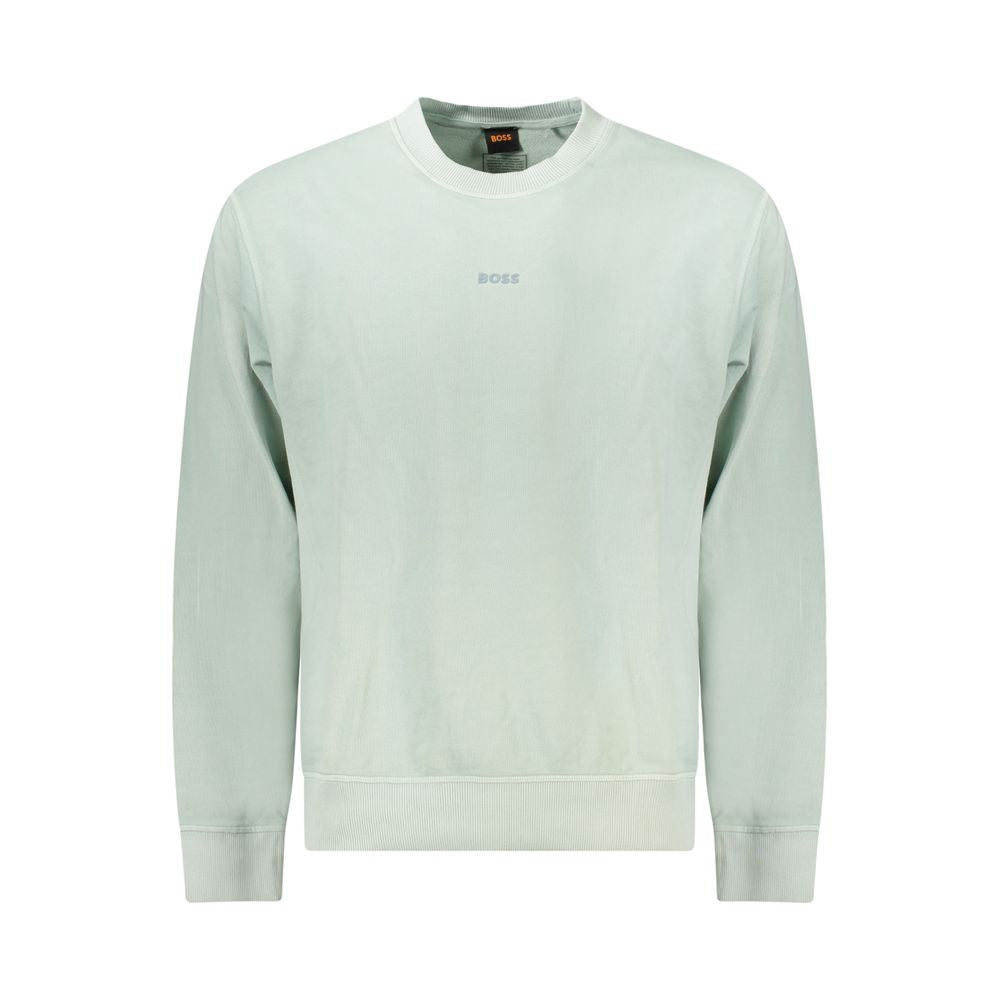 Hugo Boss Green Cotton Men Sweater Hugo Boss