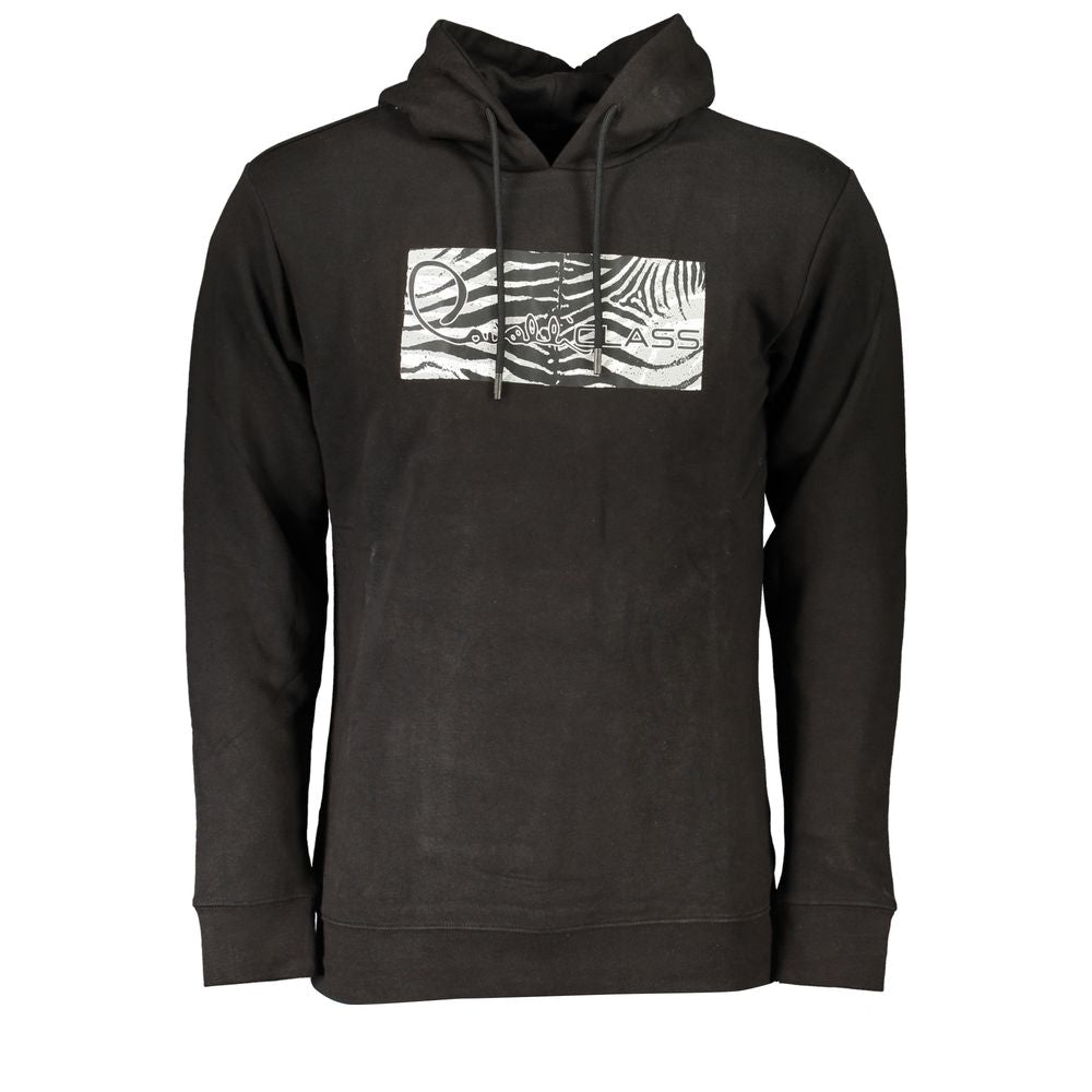 Cavalli Class Black Cotton Men Sweater Cavalli Class