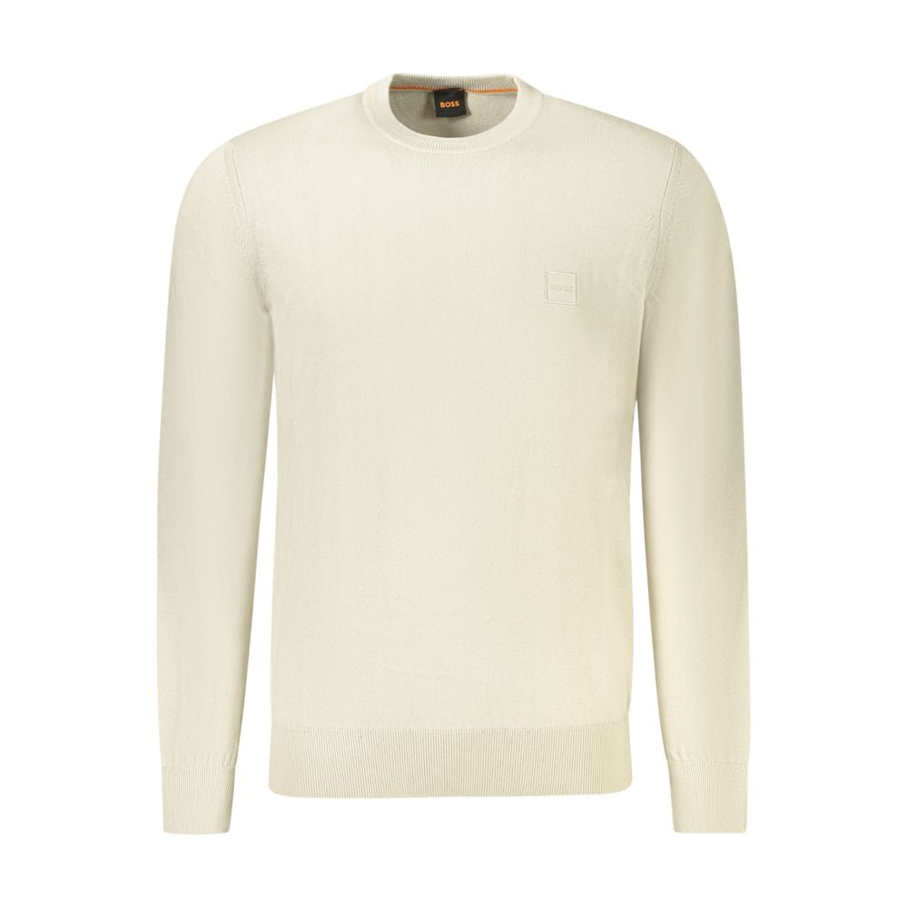 Hugo Boss Beige Cotton Men Sweater Hugo Boss