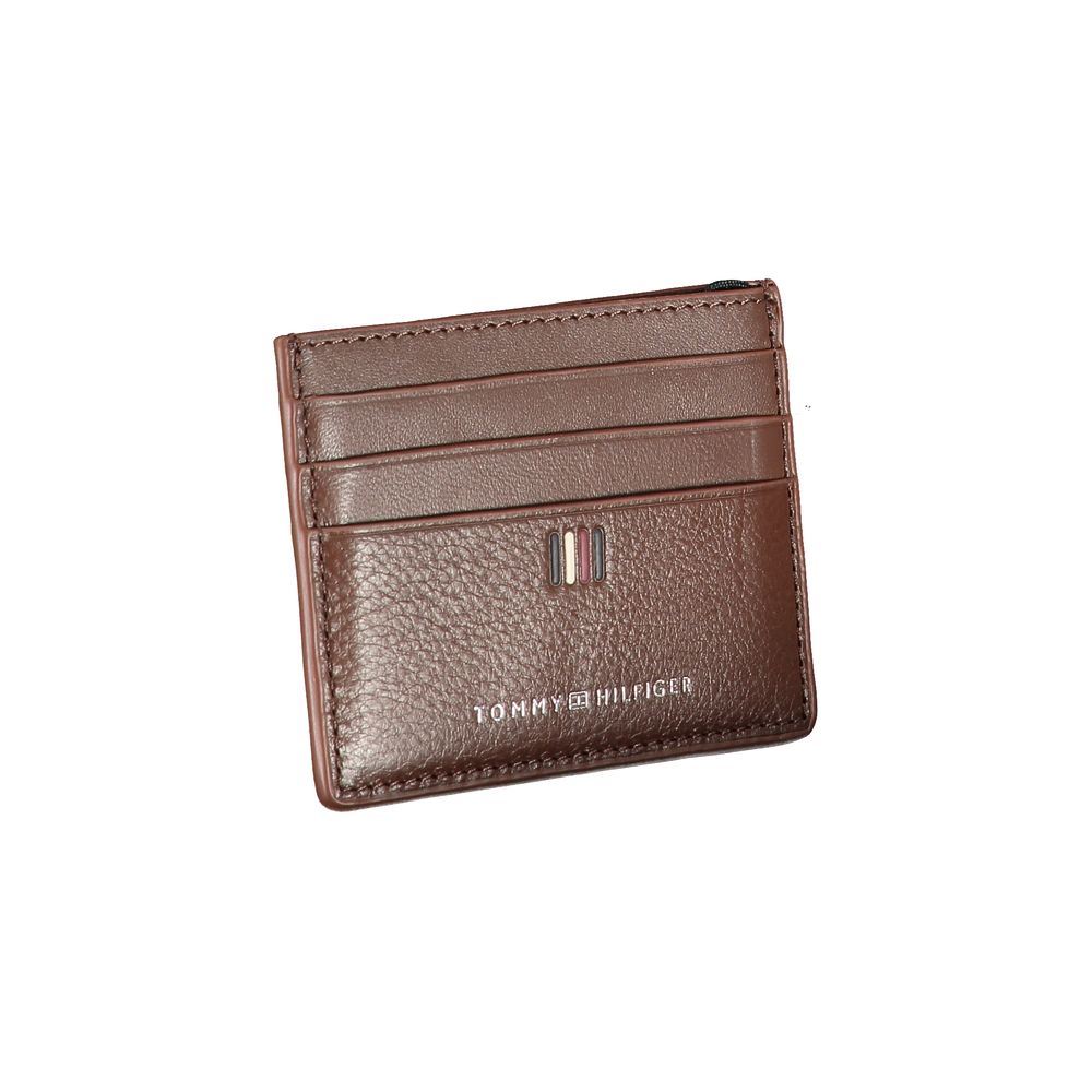Tommy Hilfiger Sleek Leather Card Holder with Contrast Detailing Tommy Hilfiger
